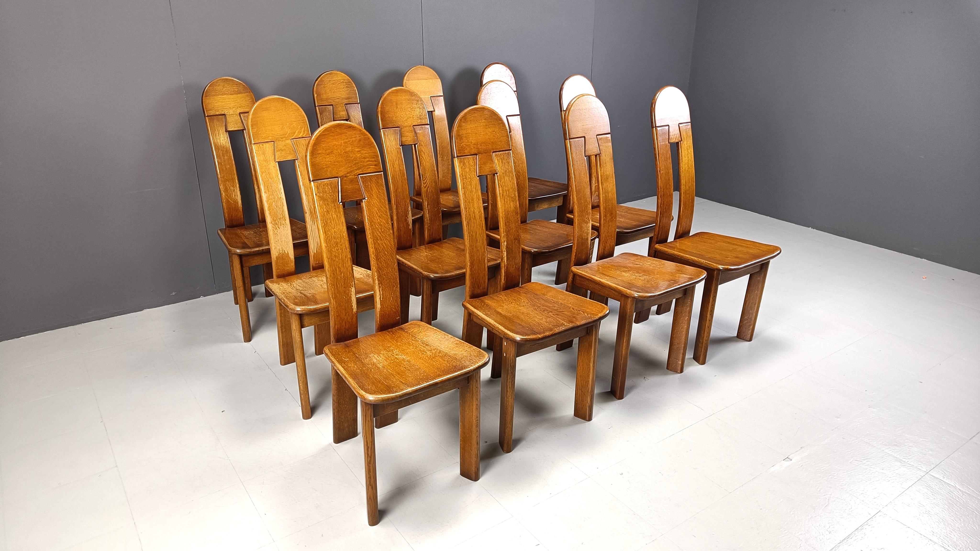 Vintage dining chairs by Depuydt, Belgium, 1960s set of 12 1