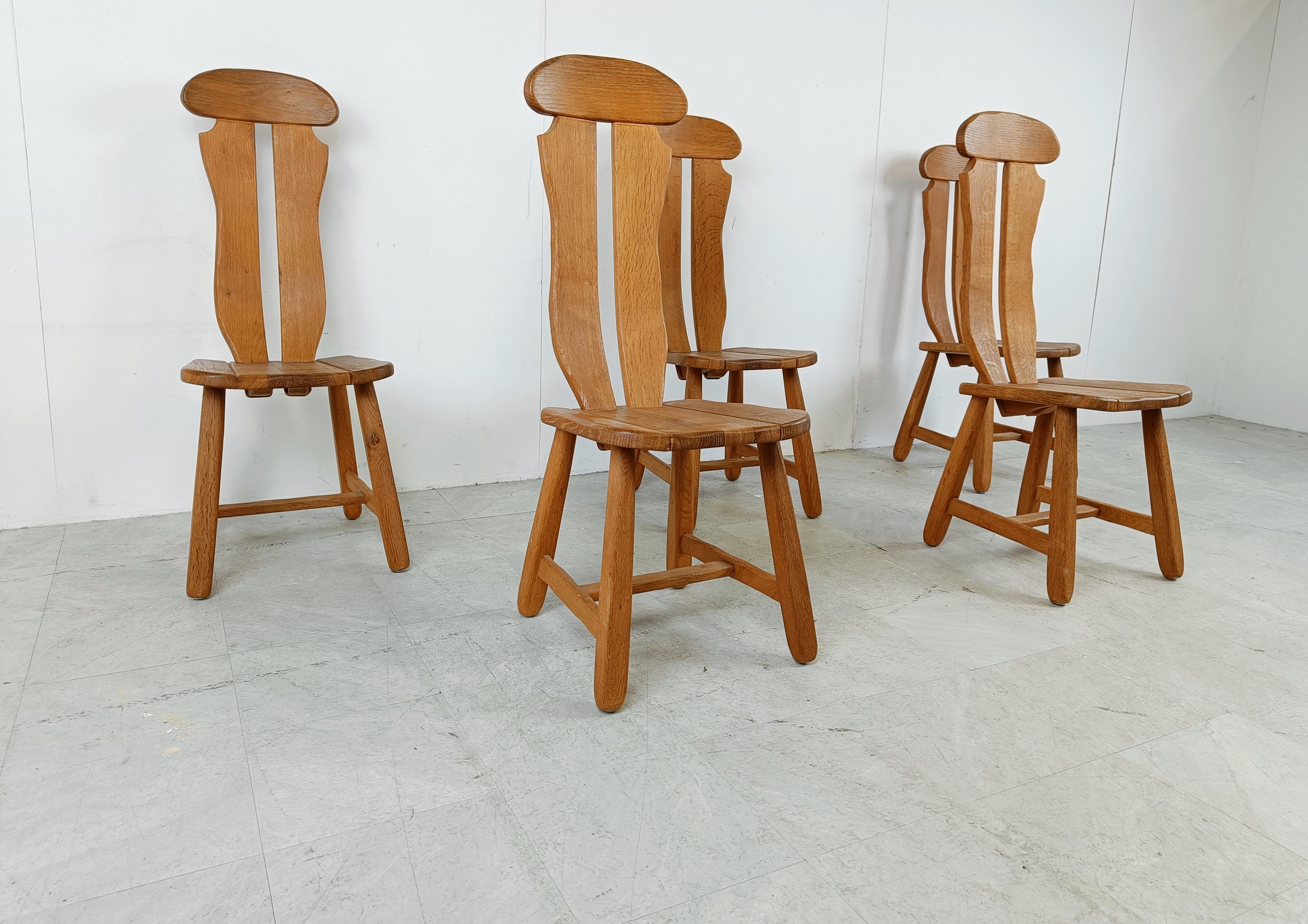 Belgian Vintage Dining Chairs by Depuydt, Belgium, Set of 5 - 1960s For Sale