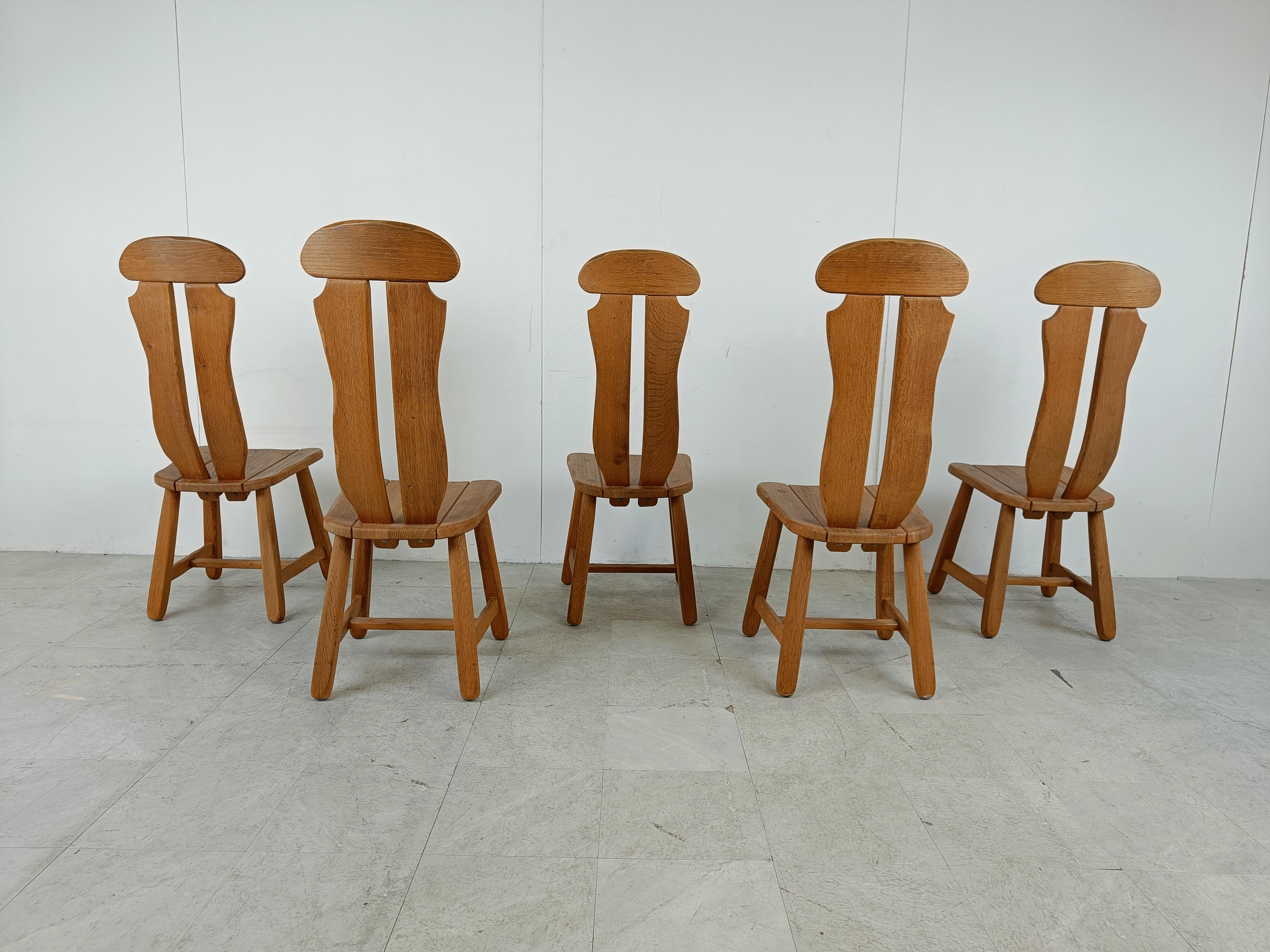 Mid-20th Century Vintage Dining Chairs by Depuydt, Belgium, Set of 5 - 1960s For Sale