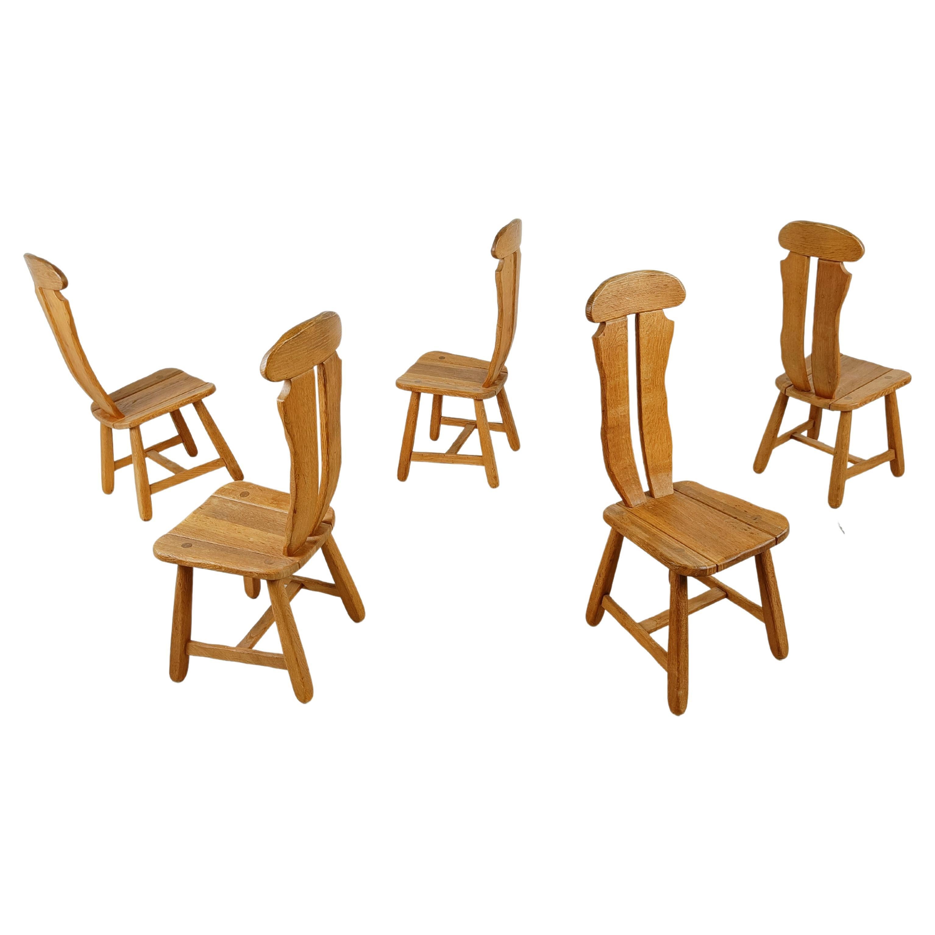 Vintage Dining Chairs by Depuydt, Belgium, Set of 5 - 1960s For Sale