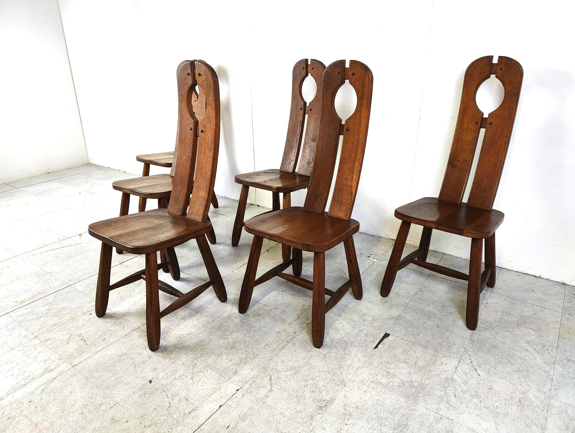Vintage dining chairs by Depuydt, Belgium, set of 6 - 1960s For Sale 3