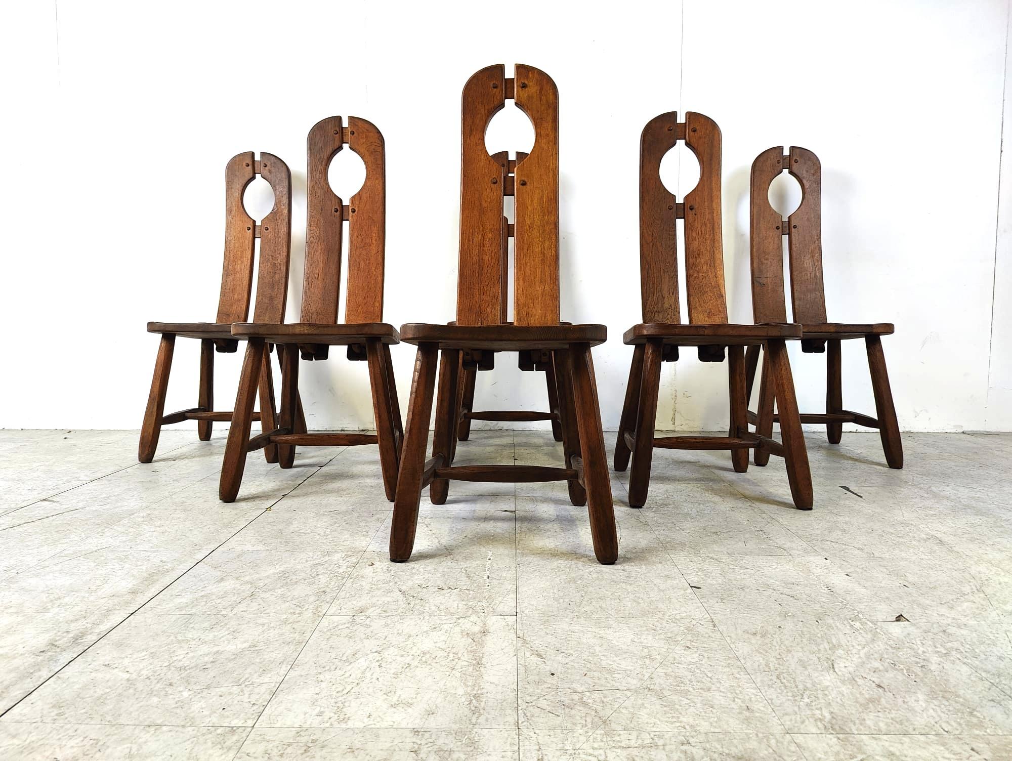 Vintage dining chairs by Depuydt, Belgium, set of 6 - 1960s For Sale 4