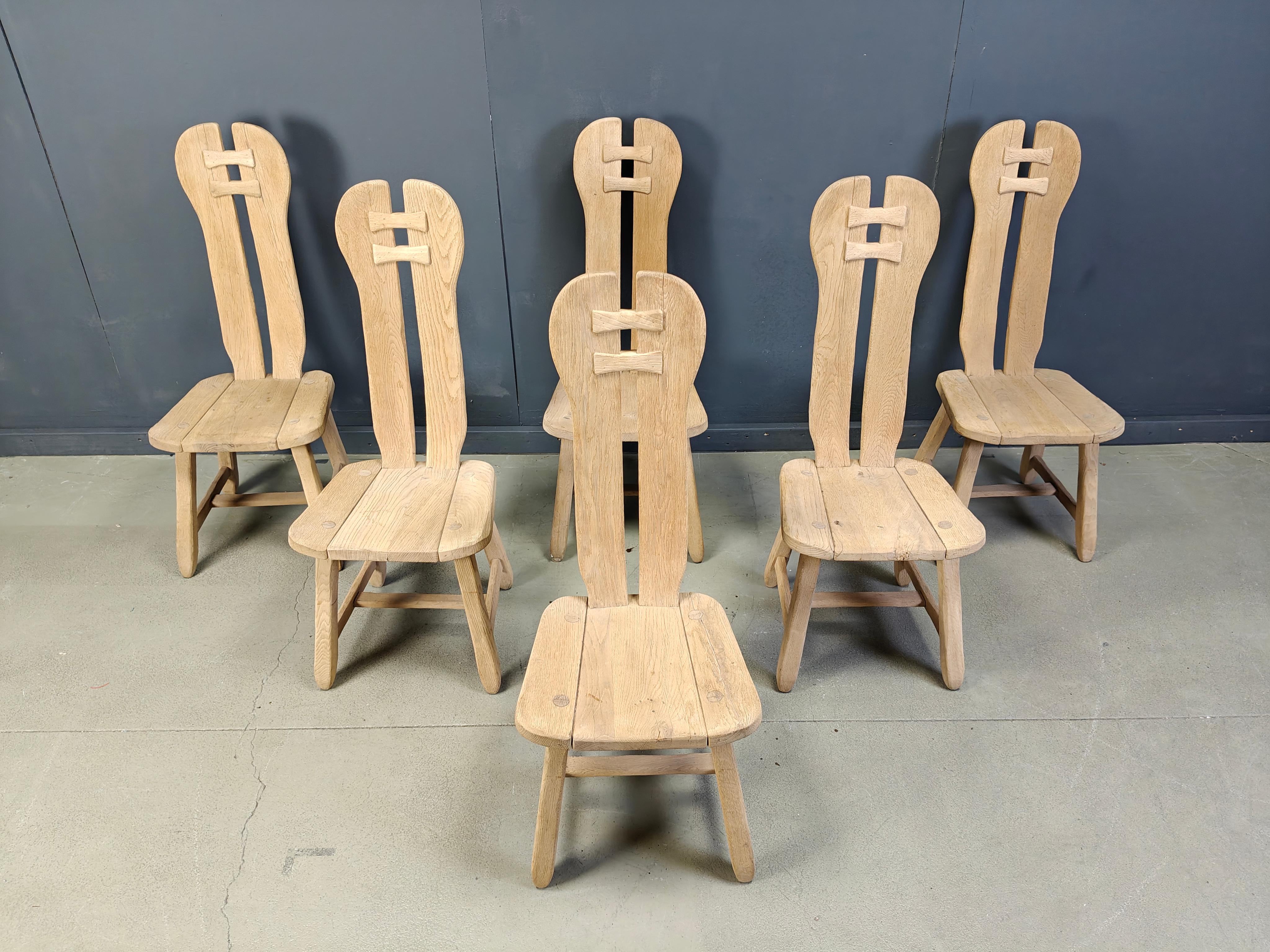 Chaises de salle à manger vintage de Depuydt, Belgique, ensemble de 6 - 1960 en vente 4