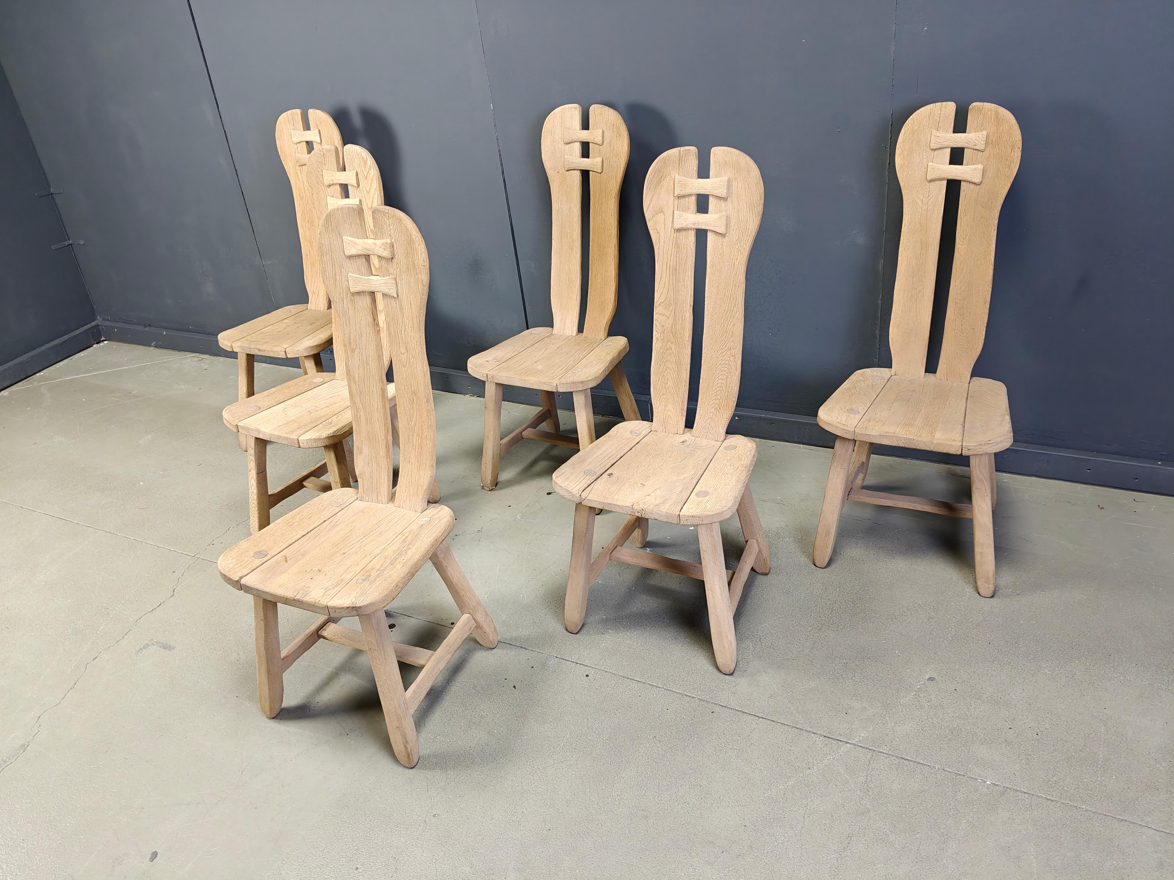 Milieu du XXe siècle Chaises de salle à manger vintage de Depuydt, Belgique, ensemble de 6 - 1960 en vente