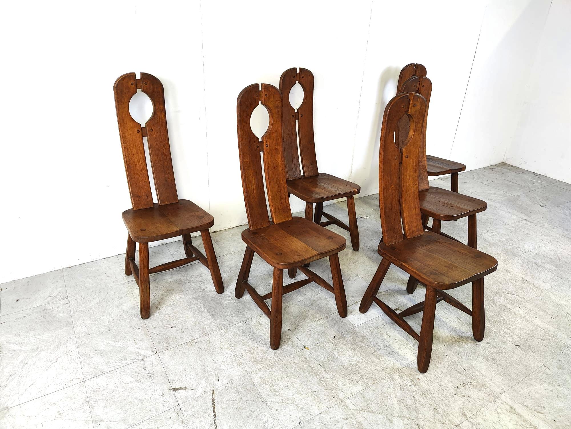 Vintage dining chairs by Depuydt, Belgium, set of 6 - 1960s For Sale 1