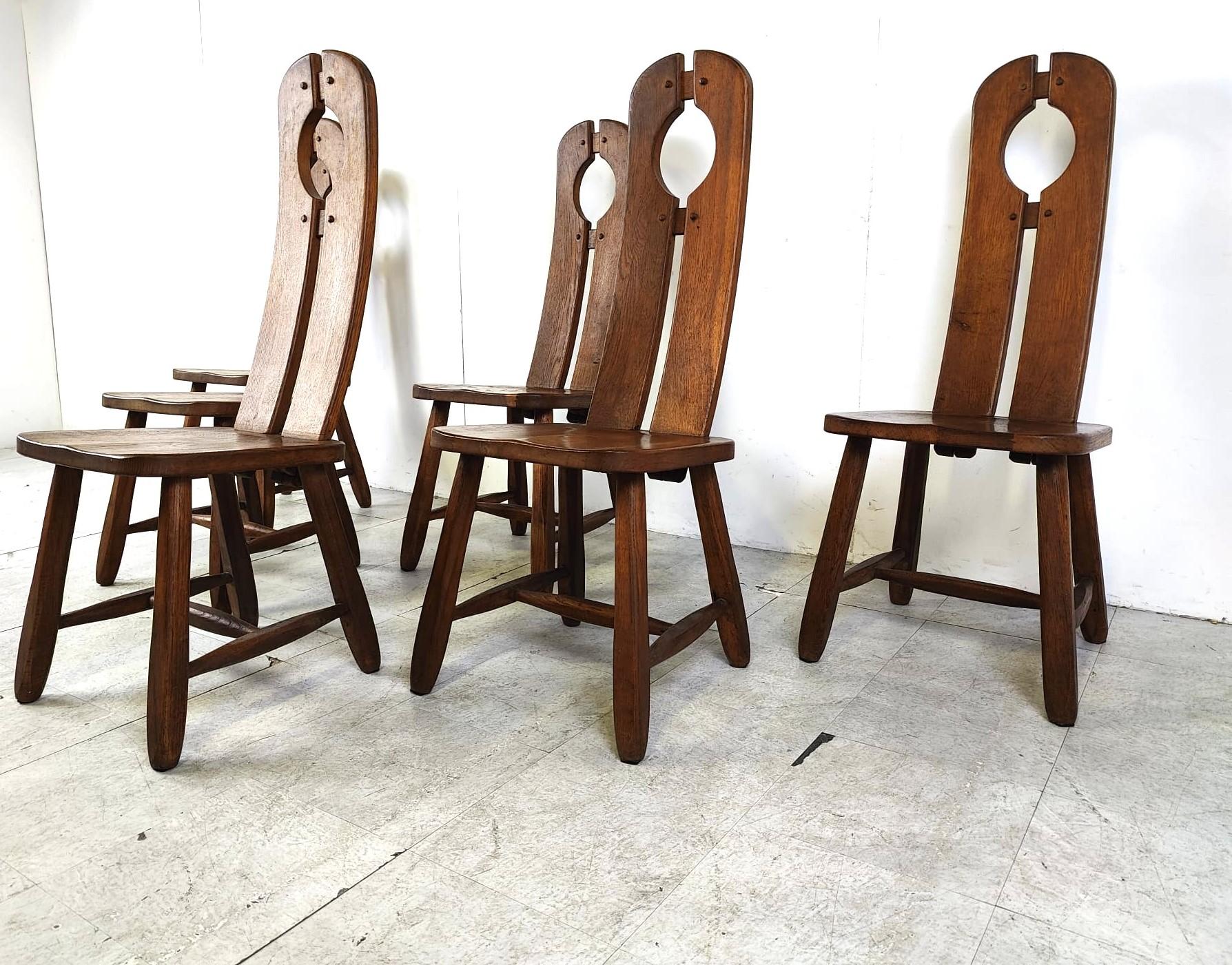 Vintage dining chairs by Depuydt, Belgium, set of 6 - 1960s For Sale 2