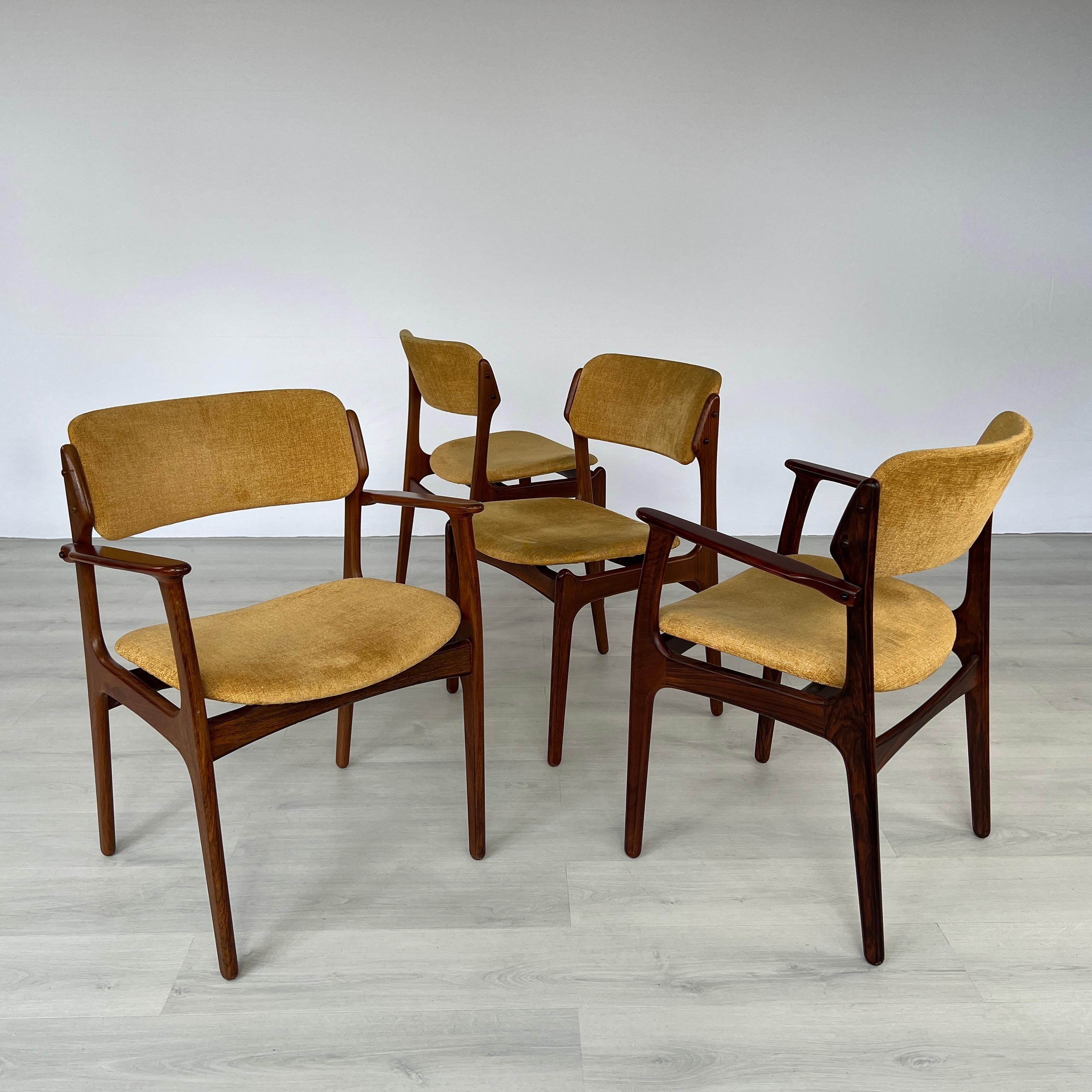 XX secolo Vintage Dining Chairs by E. Buch for o.d. Møbler a-S – Set of 9 in vendita