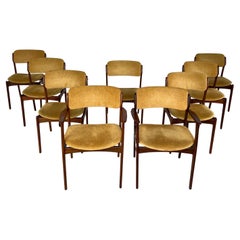 Vintage Dining Chairs by E. Buch for o.d. Møbler a-S – Set of 9
