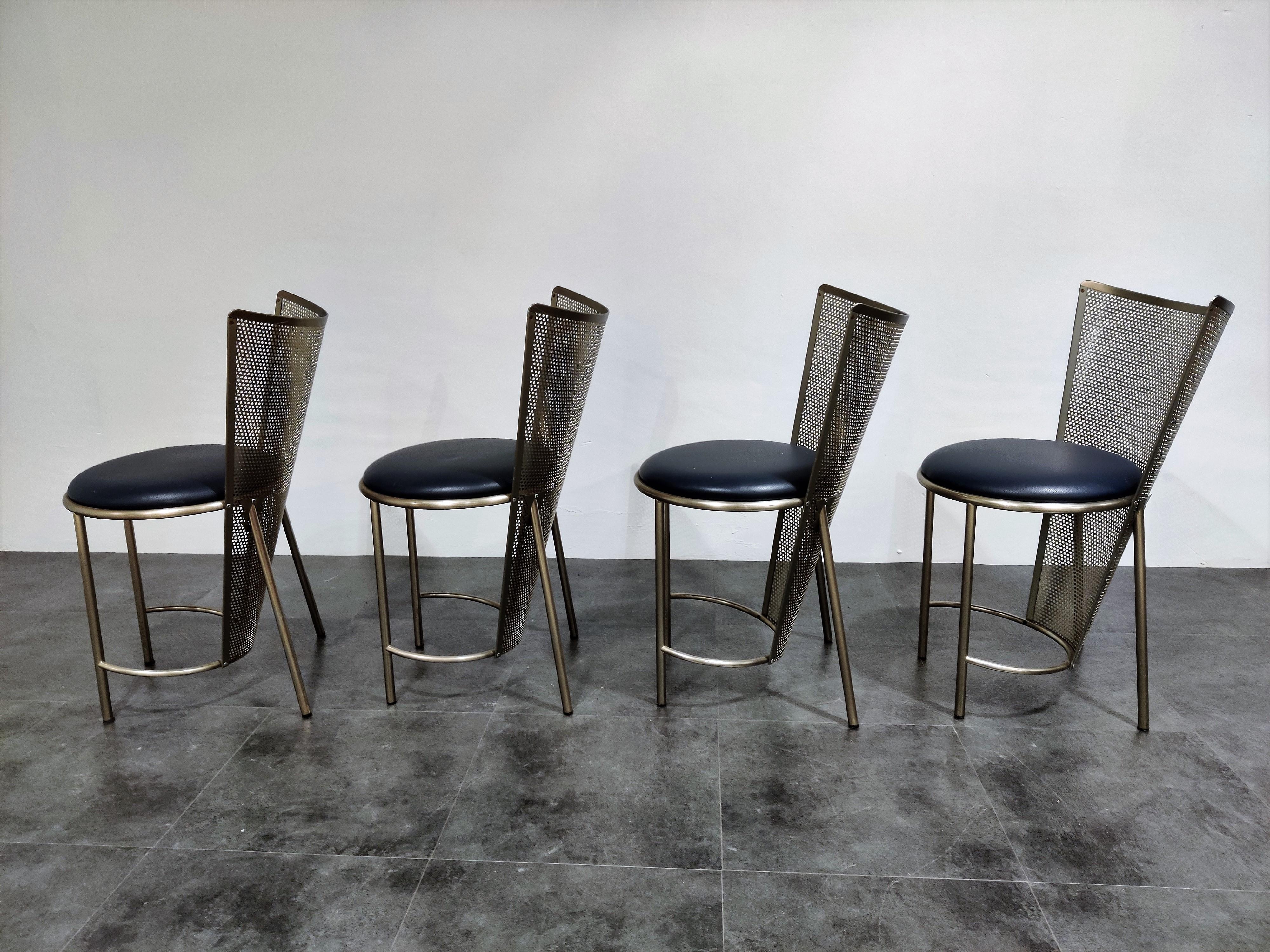 Mid-Century Modern Vintage Dining Chairs by Frans Van Praet, Set of 4
