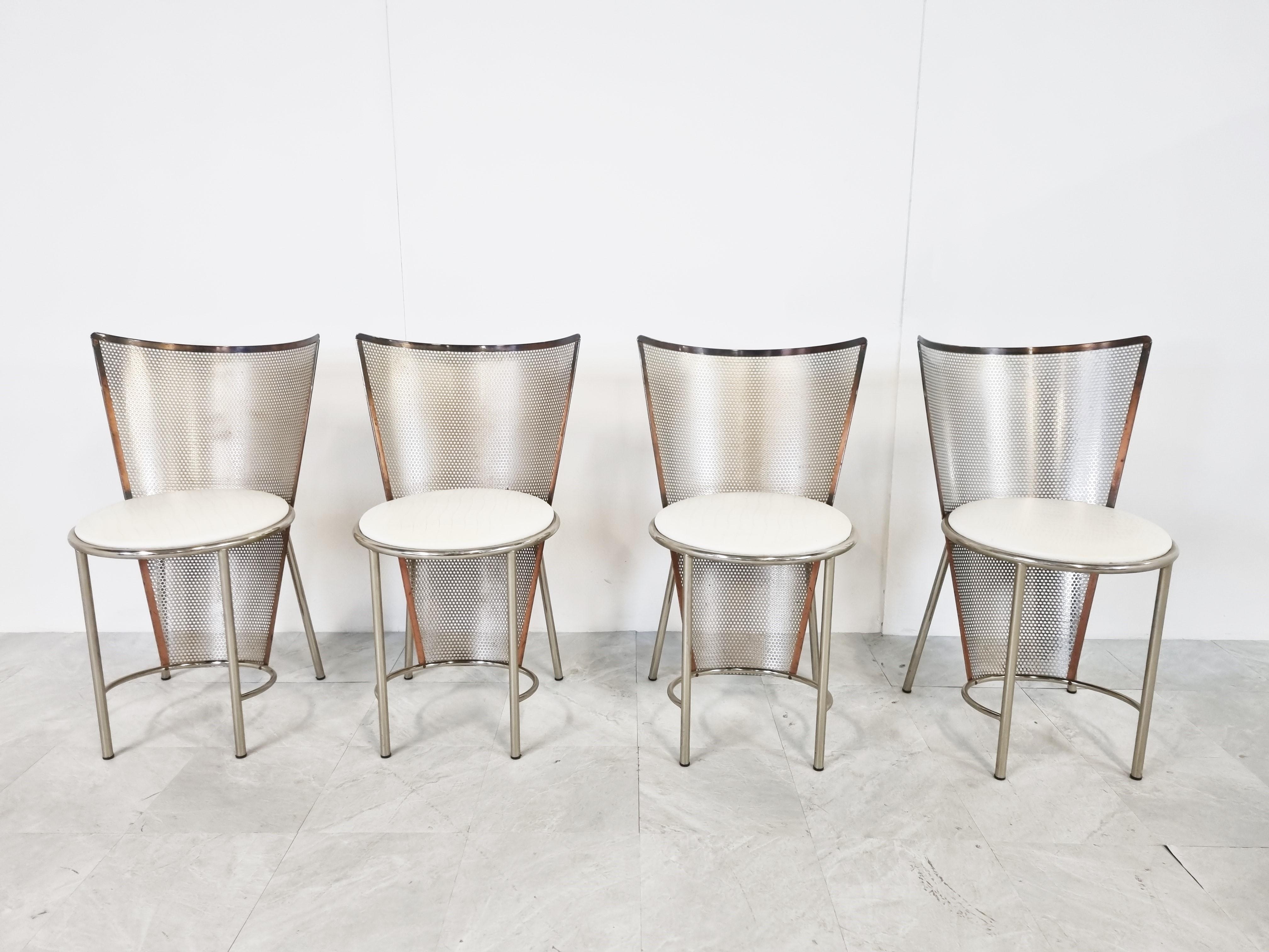 Belgian Vintage Dining Chairs by Frans Van Praet, Set of 4