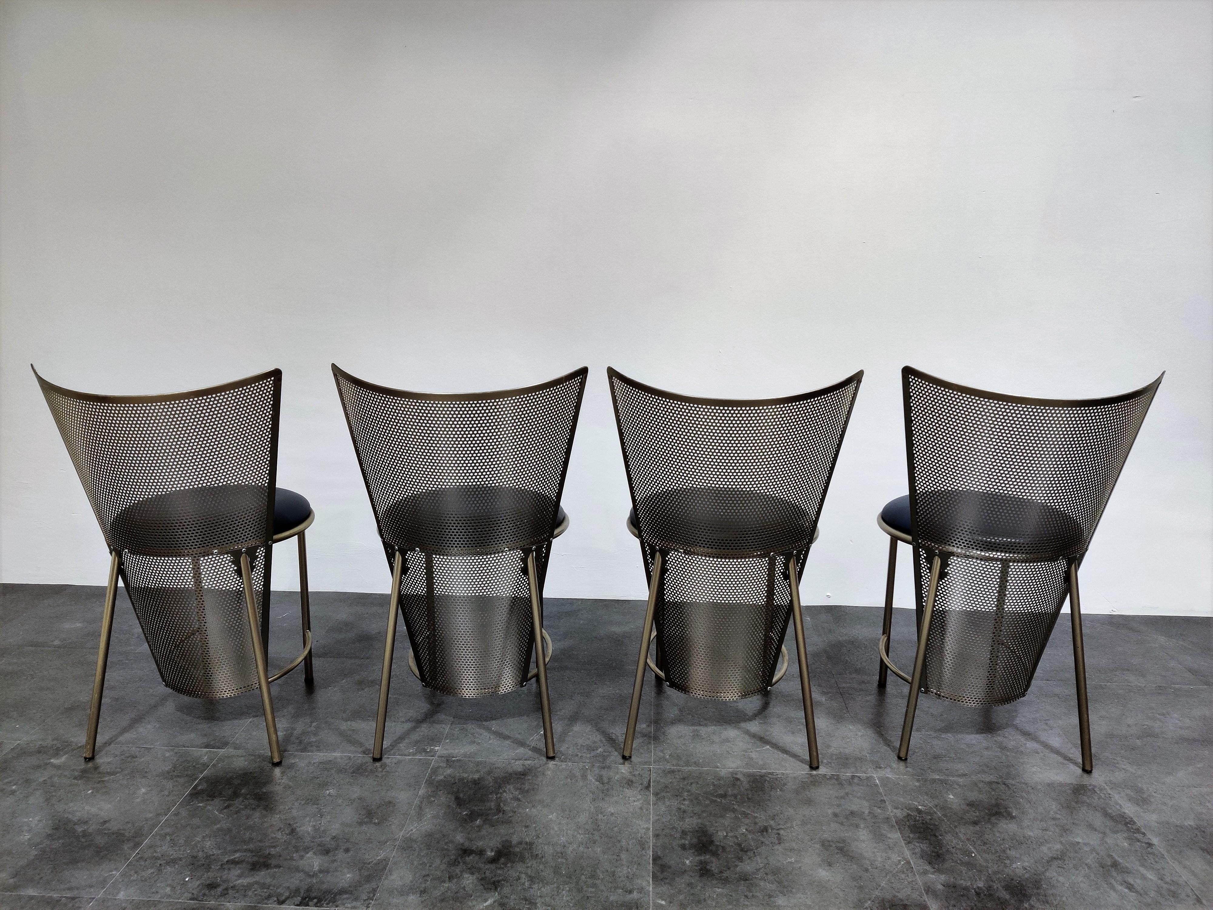 Belgian Vintage Dining Chairs by Frans Van Praet, Set of 4