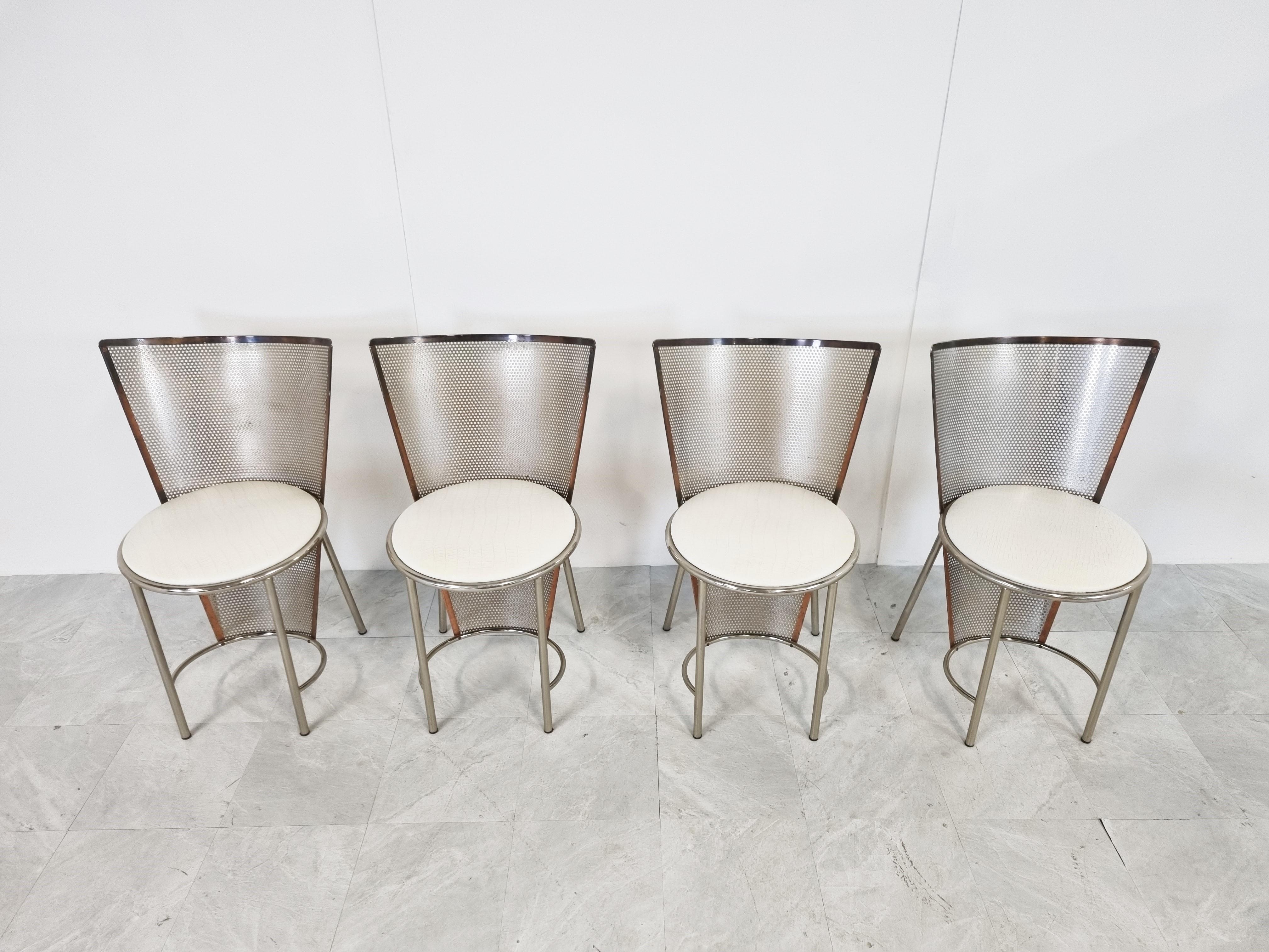 Vintage Dining Chairs by Frans Van Praet, Set of 4 In Good Condition In HEVERLEE, BE