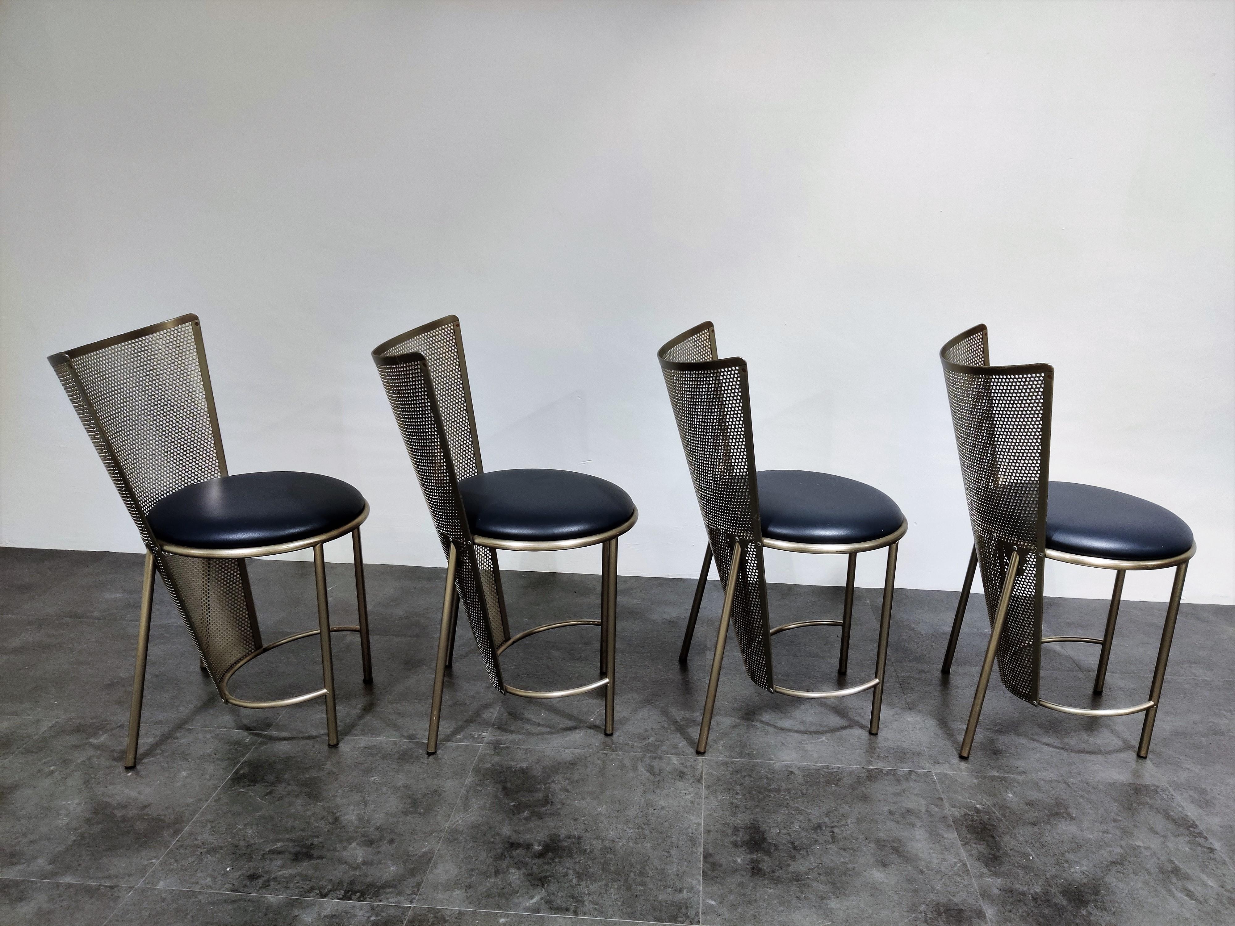 Vintage Dining Chairs by Frans Van Praet, Set of 4 In Excellent Condition In HEVERLEE, BE