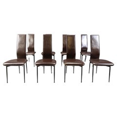 Vintage dining chairs by Giancarlo Vegni for Fasem, set of 8, 1980s
