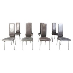 Vintage dining chairs by Giancarlo Vegni for Fasem, set of 8, 1980s