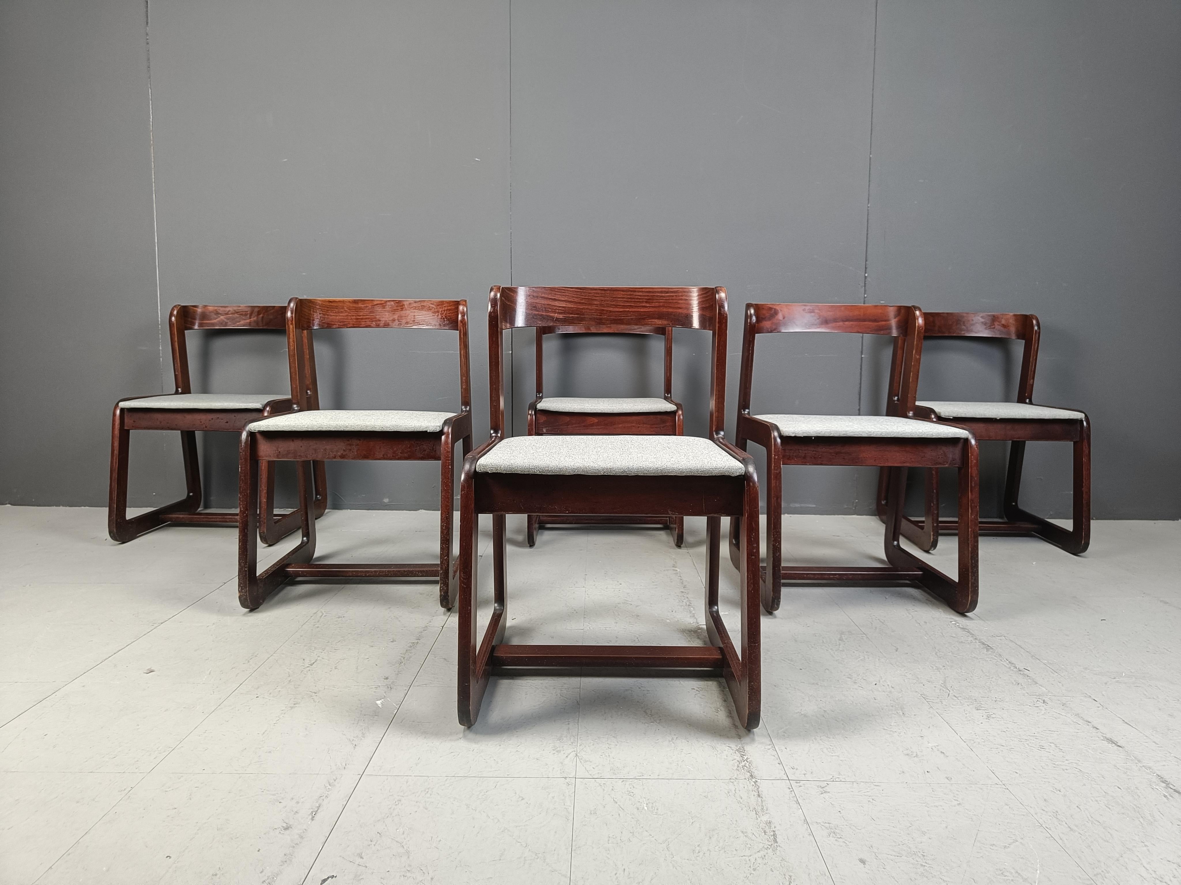 Italian Vintage Dining Chairs by Mario Sabot Set of 6, 1970s For Sale