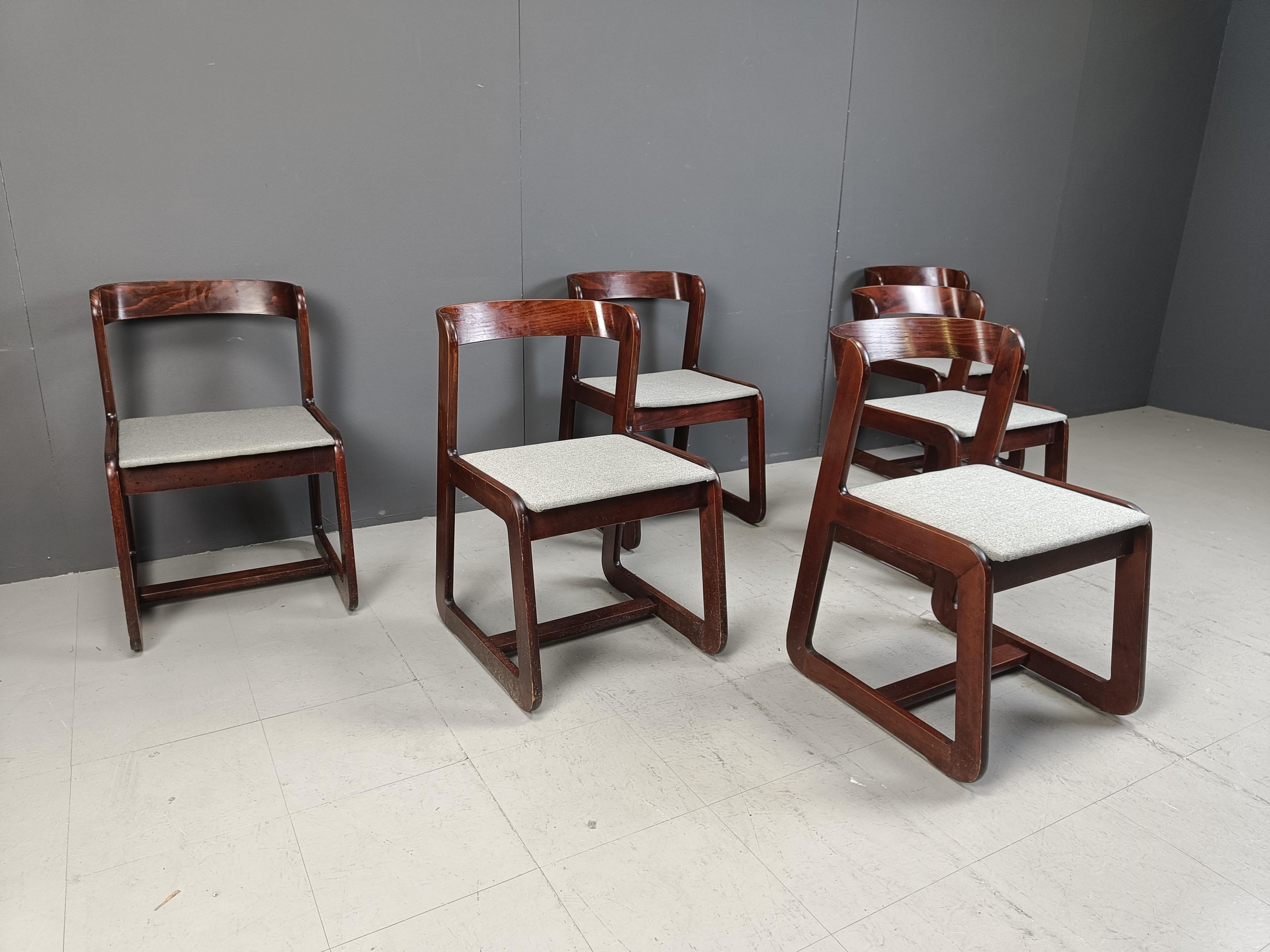 Late 20th Century Vintage Dining Chairs by Mario Sabot Set of 6, 1970s For Sale