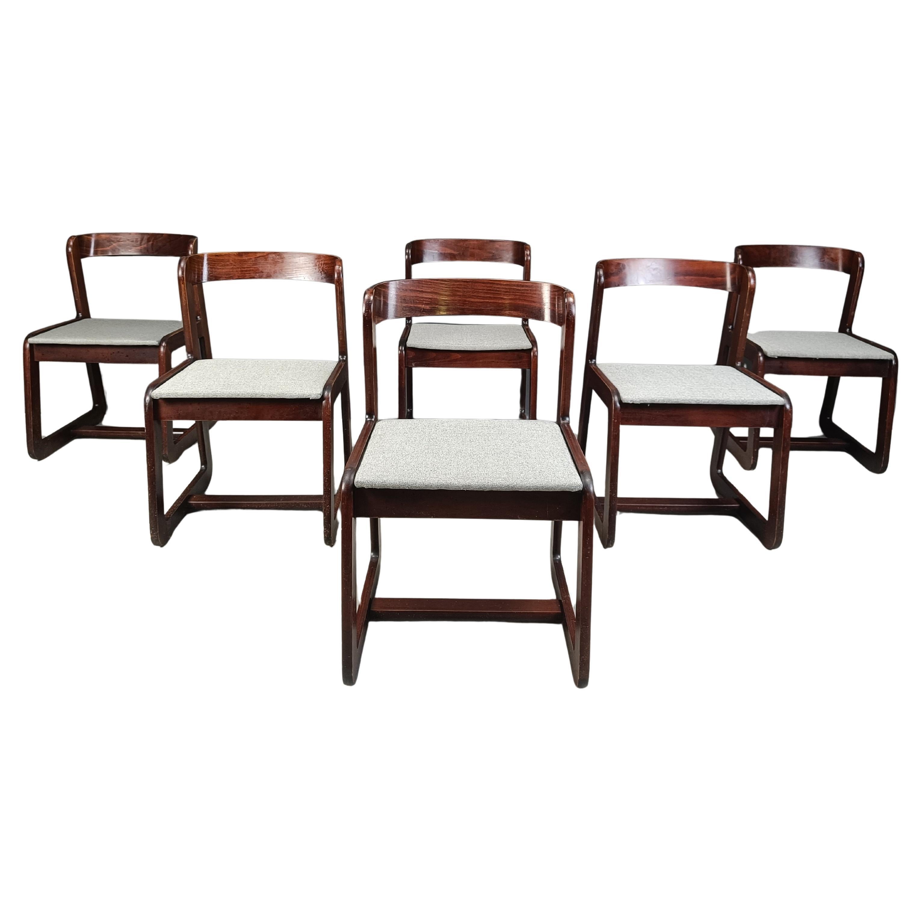 Vintage Dining Chairs by Mario Sabot Set of 6, 1970s