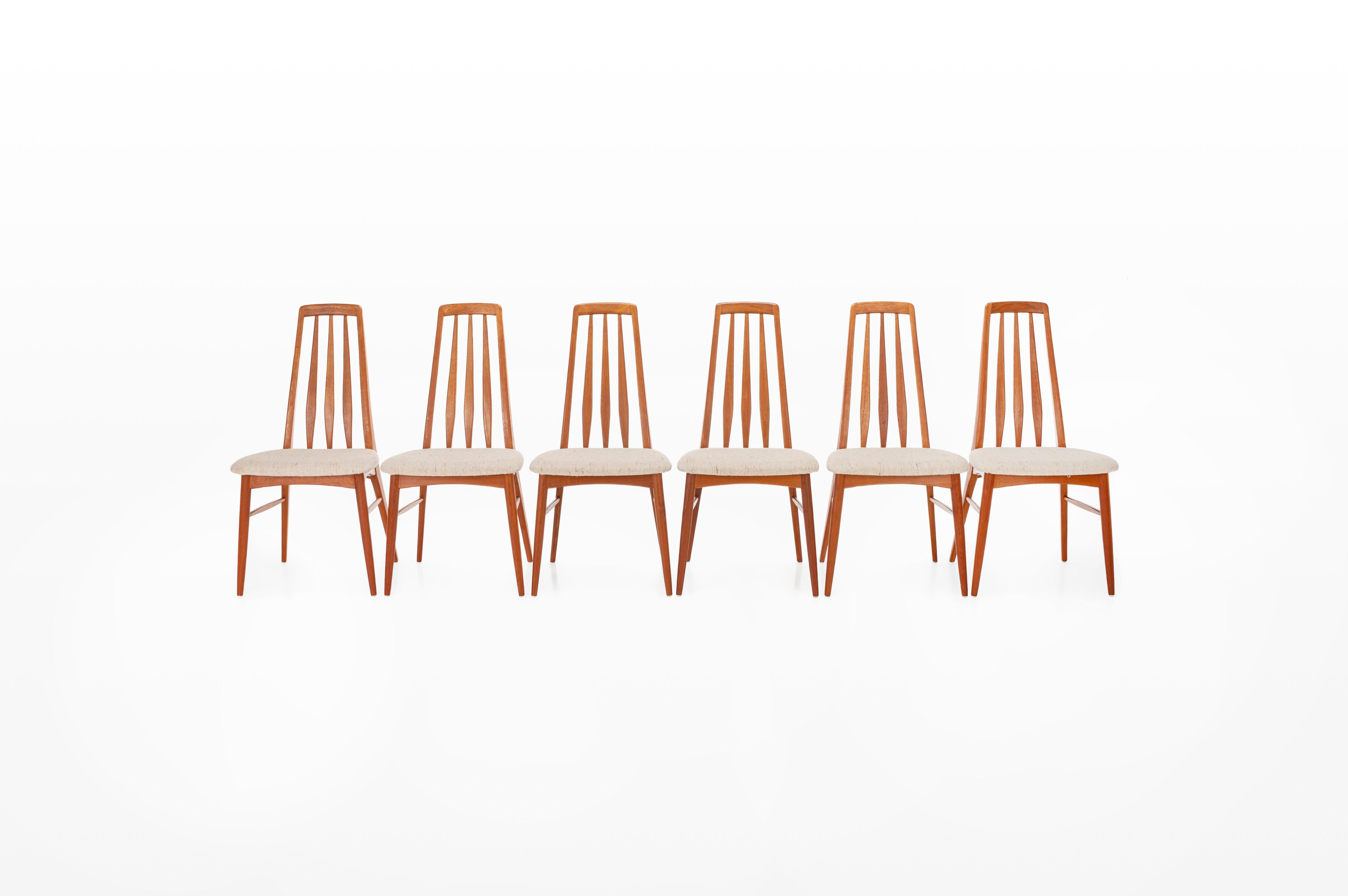 Scandinavian Modern Vintage Dining Chairs by Niels Koefoed for Koefoeds Hornslet, 1960s, Set of 6 For Sale
