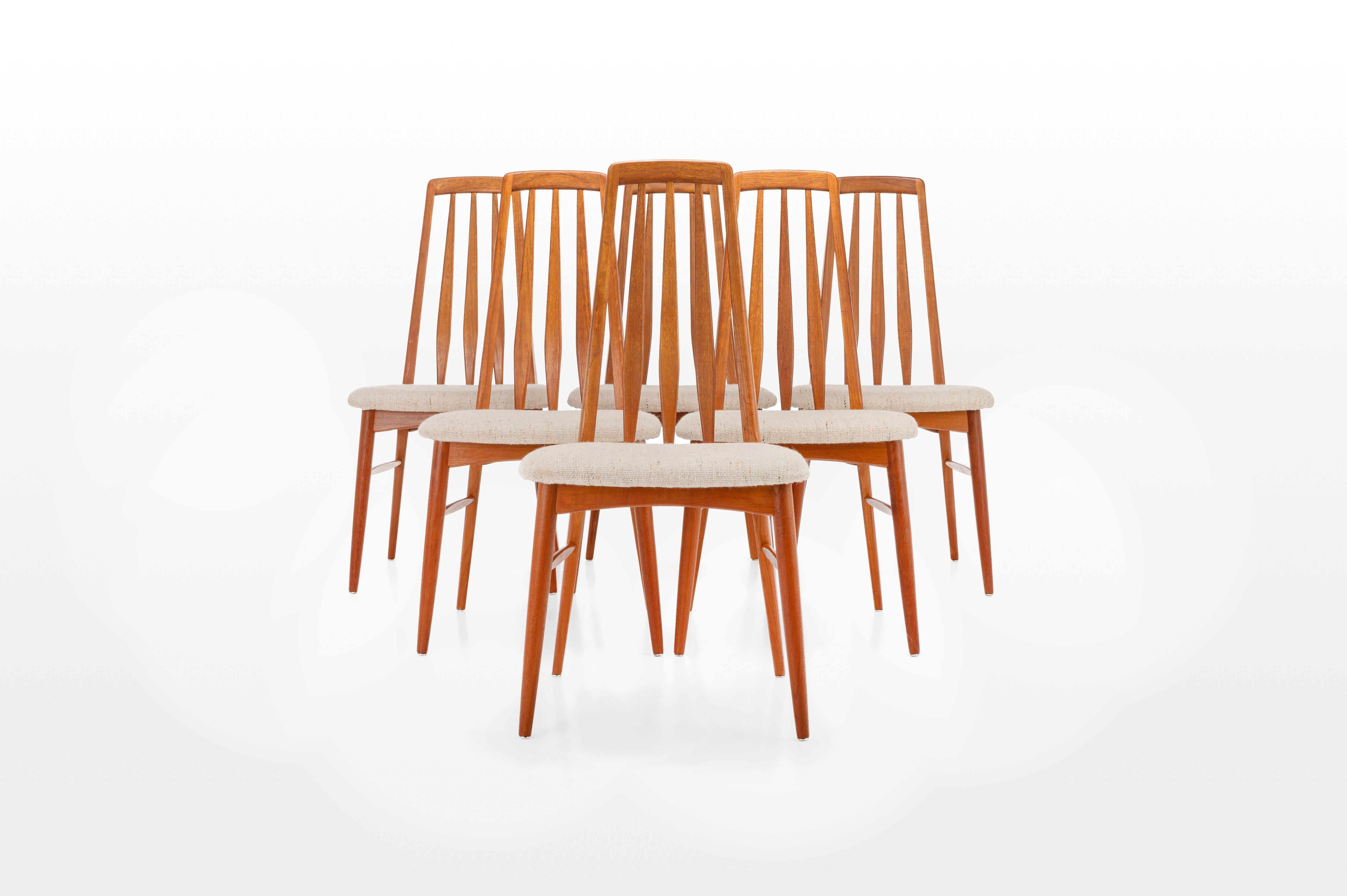 Danish Vintage Dining Chairs by Niels Koefoed for Koefoeds Hornslet, 1960s, Set of 6 For Sale