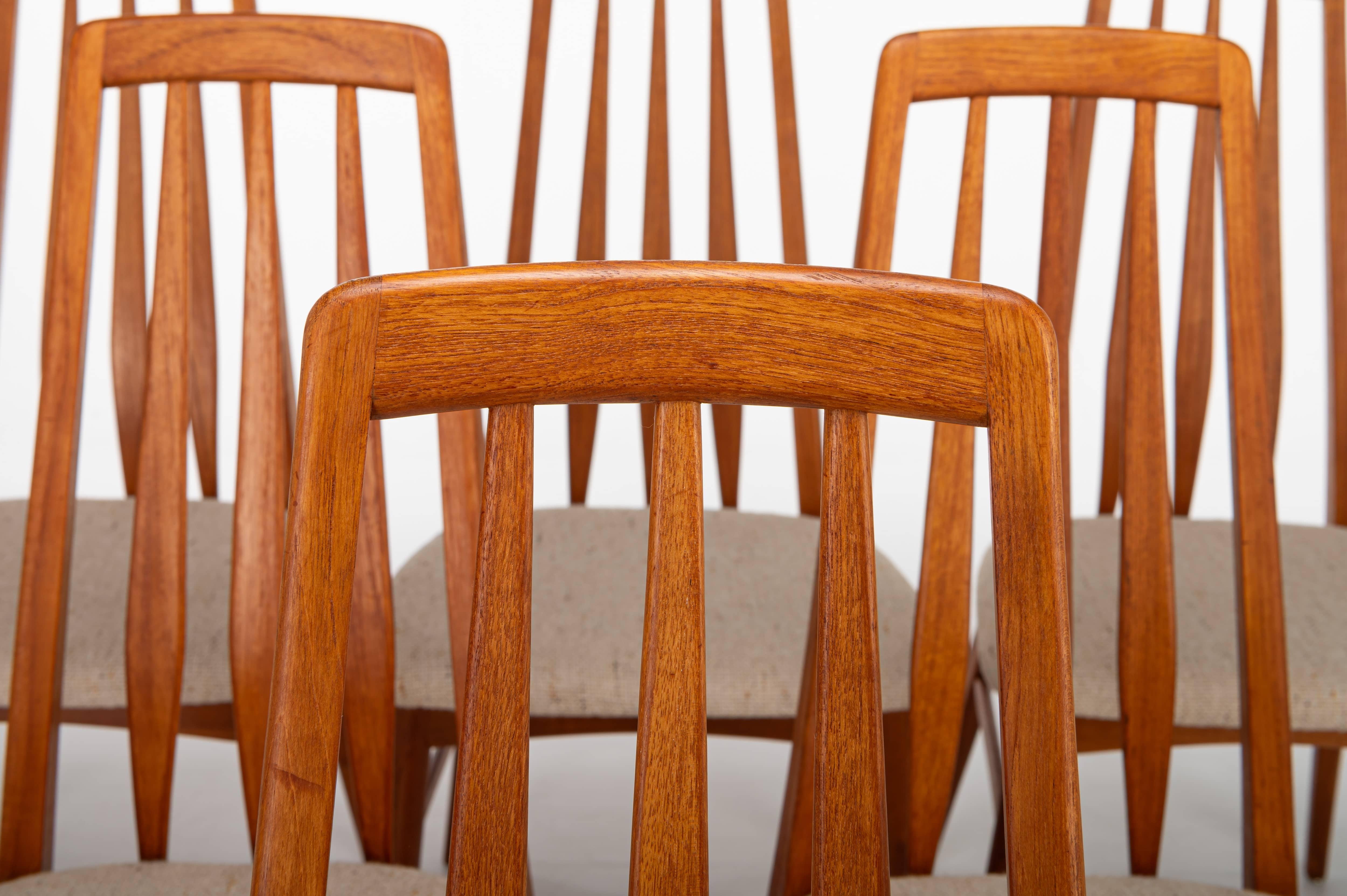 Vintage Dining Chairs by Niels Koefoed for Koefoeds Hornslet, 1960s, Set of 6 In Good Condition For Sale In Ranst, VAN