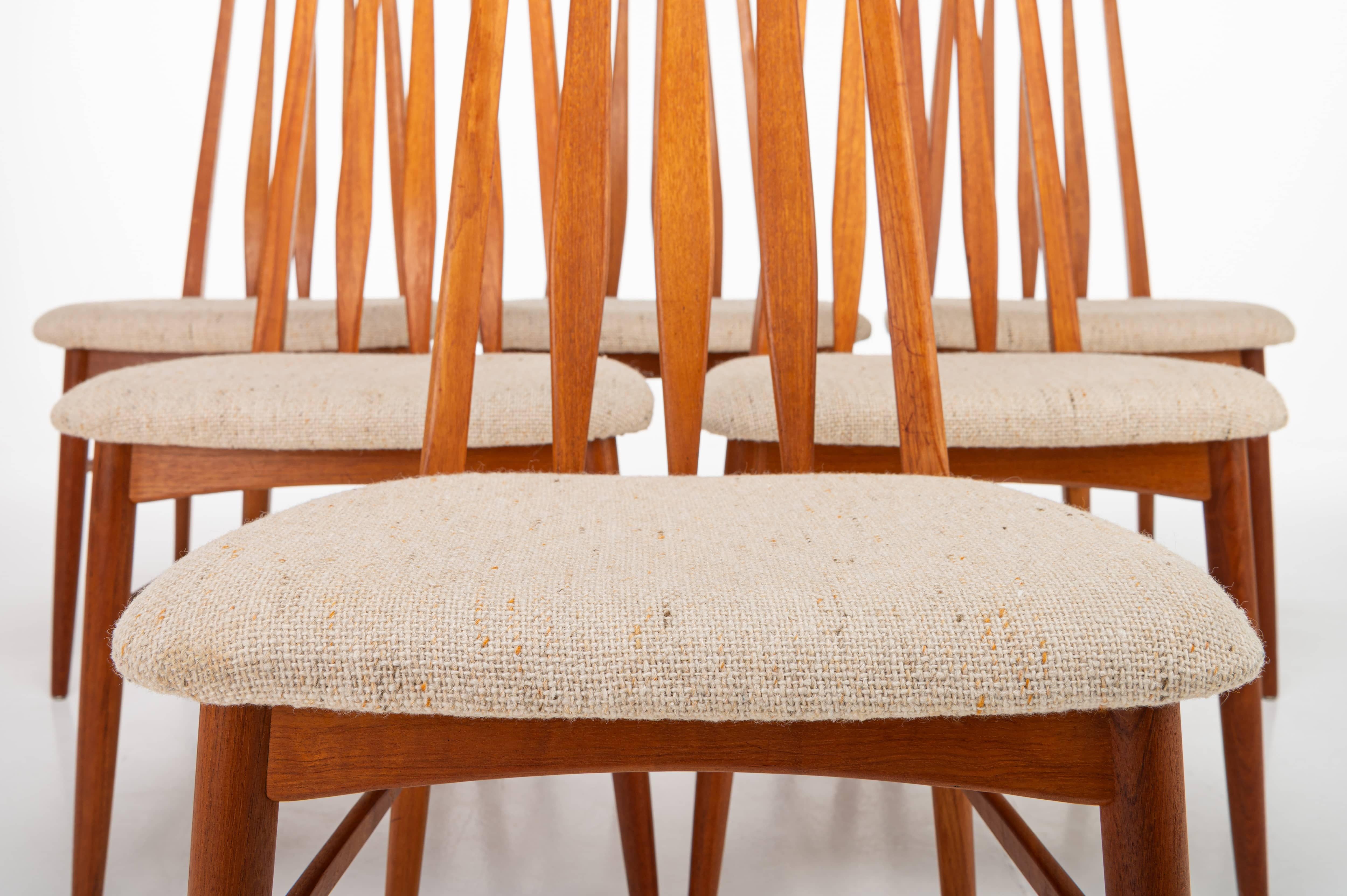 Teak Vintage Dining Chairs by Niels Koefoed for Koefoeds Hornslet, 1960s, Set of 6 For Sale