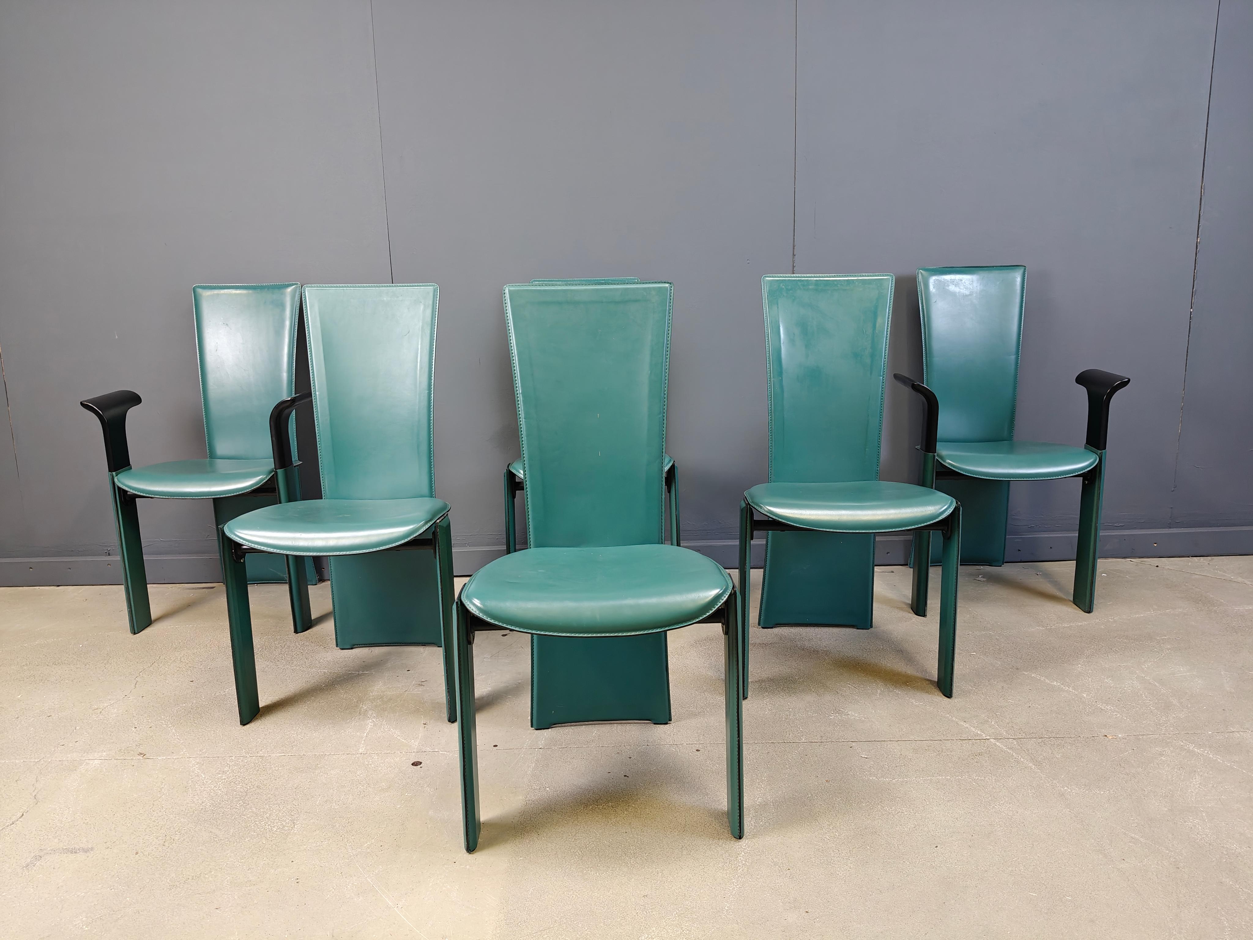 Esszimmerstühle im Vintage-Stil von Pietro costantini, 1980er Jahre, 6er-Set im Angebot 3