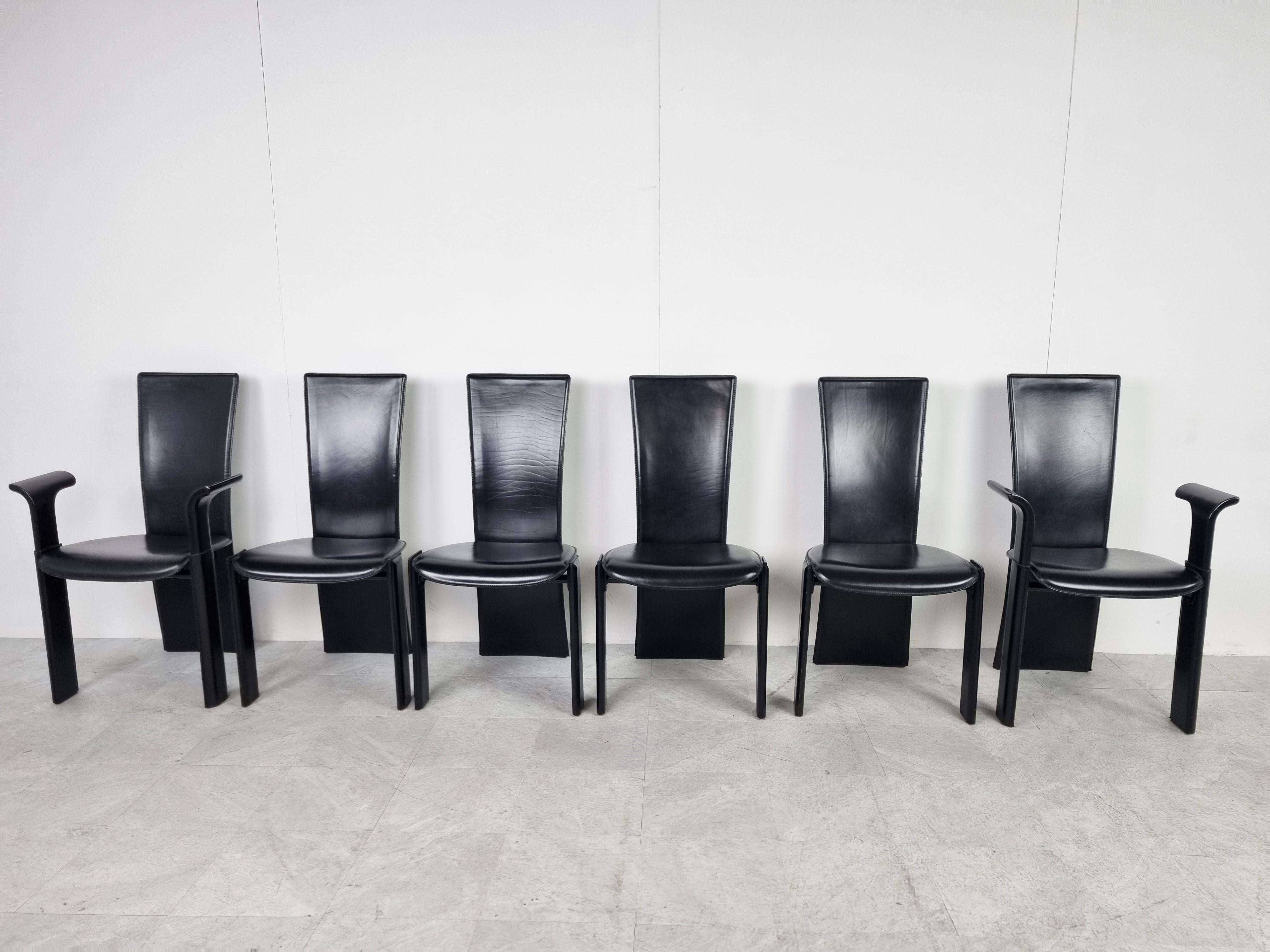 Esszimmerstühle im Vintage-Stil von Pietro Costantini, 1980er Jahre, 6er-Set (Italienisch) im Angebot