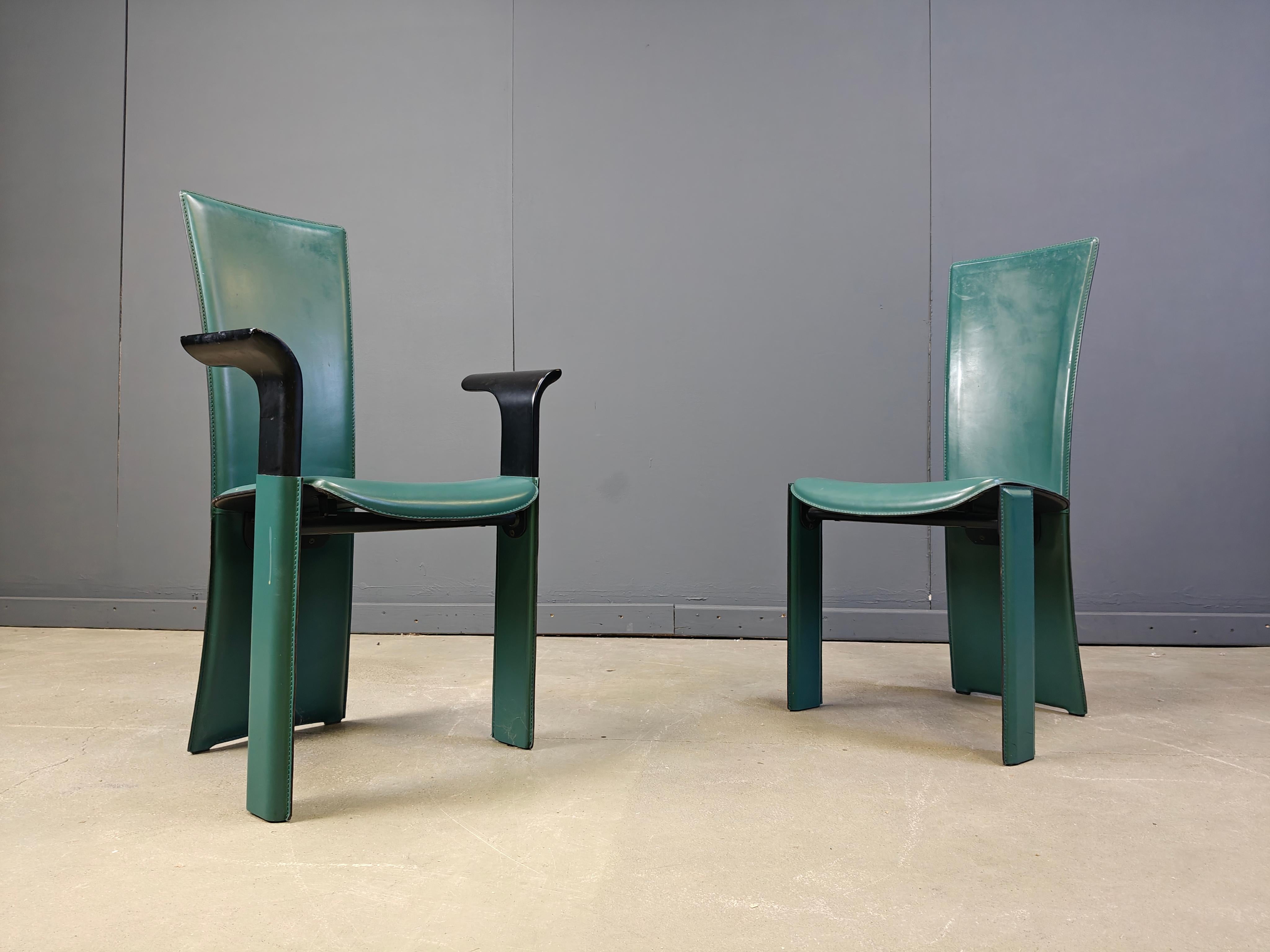 Esszimmerstühle im Vintage-Stil von Pietro costantini, 1980er Jahre, 6er-Set (Postmoderne) im Angebot