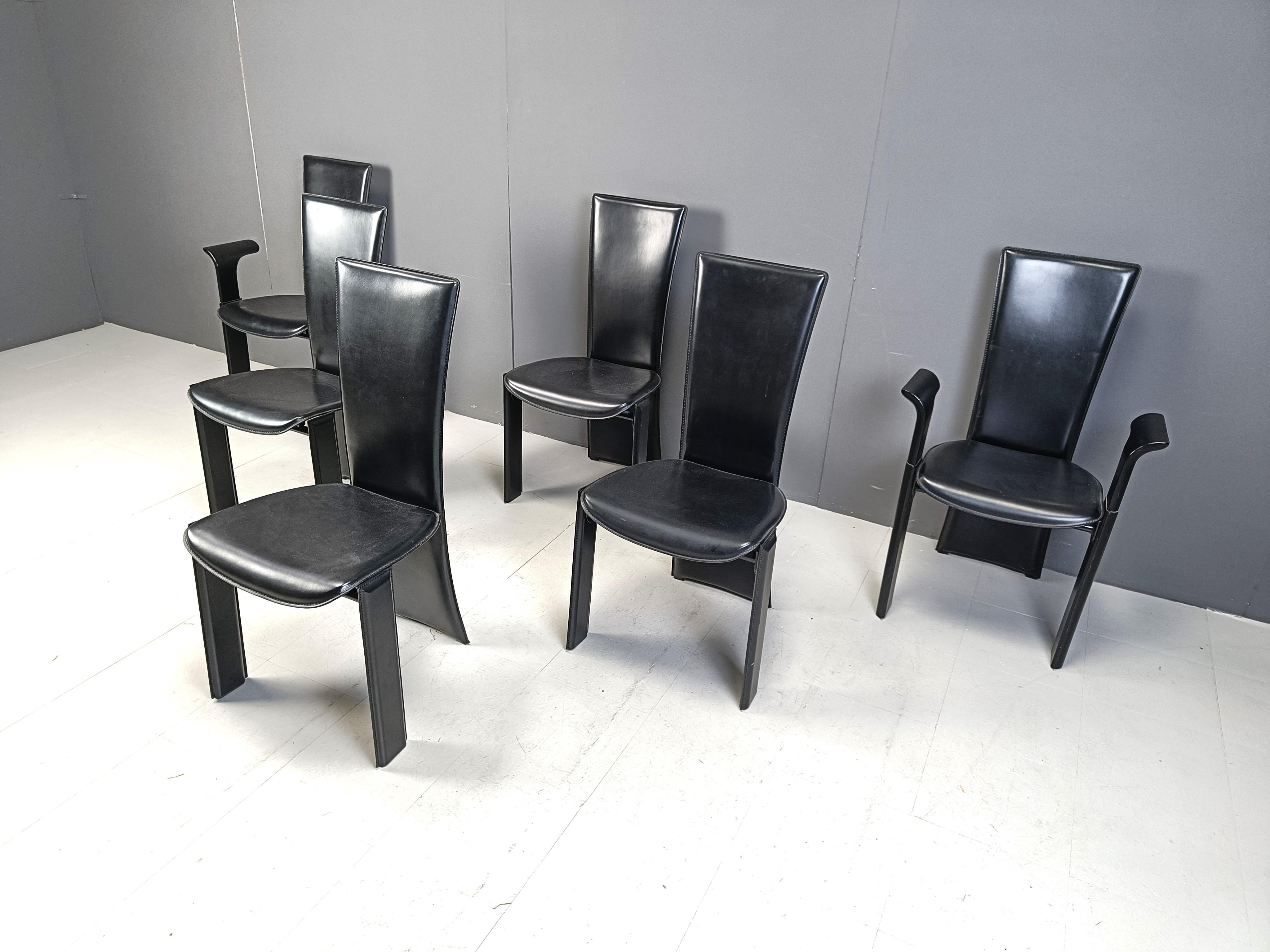 Vintage dining chairs by Pietro costantini, 1980s, set of 6 In Good Condition In Leuven, Vlaams Gewest