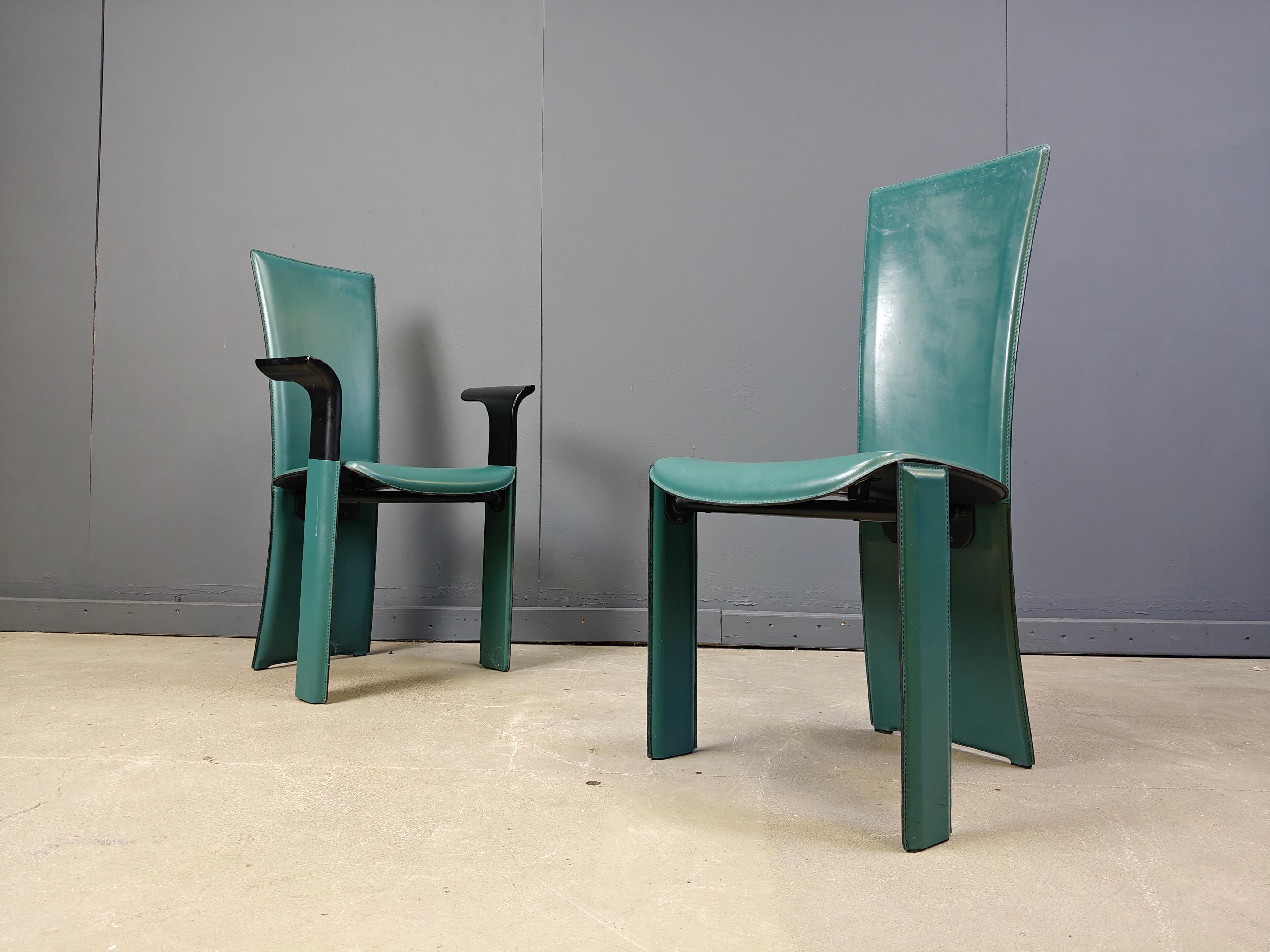 Esszimmerstühle im Vintage-Stil von Pietro costantini, 1980er Jahre, 6er-Set im Zustand „Gut“ im Angebot in Leuven, Vlaams Gewest