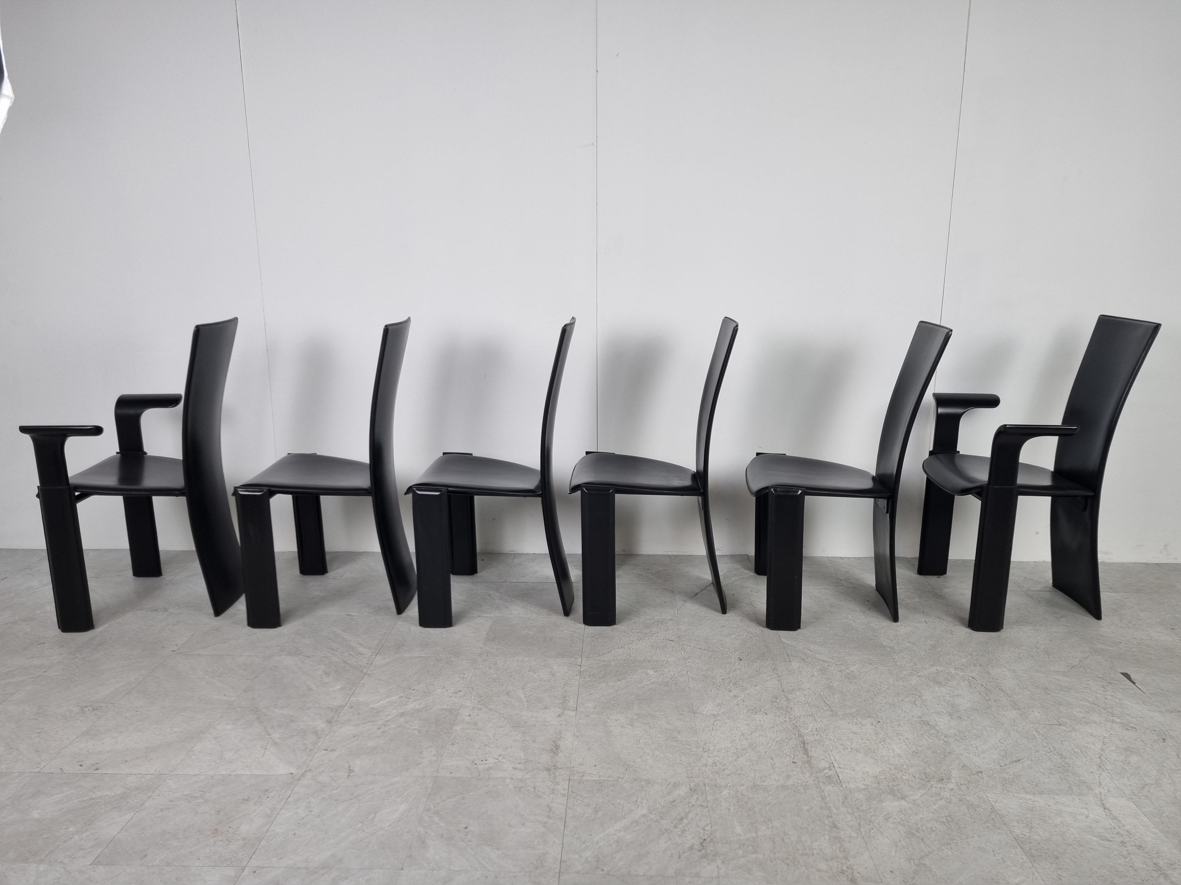 Vintage Dining Chairs by Pietro Costantini, 1980s, Set of 6 In Good Condition For Sale In HEVERLEE, BE