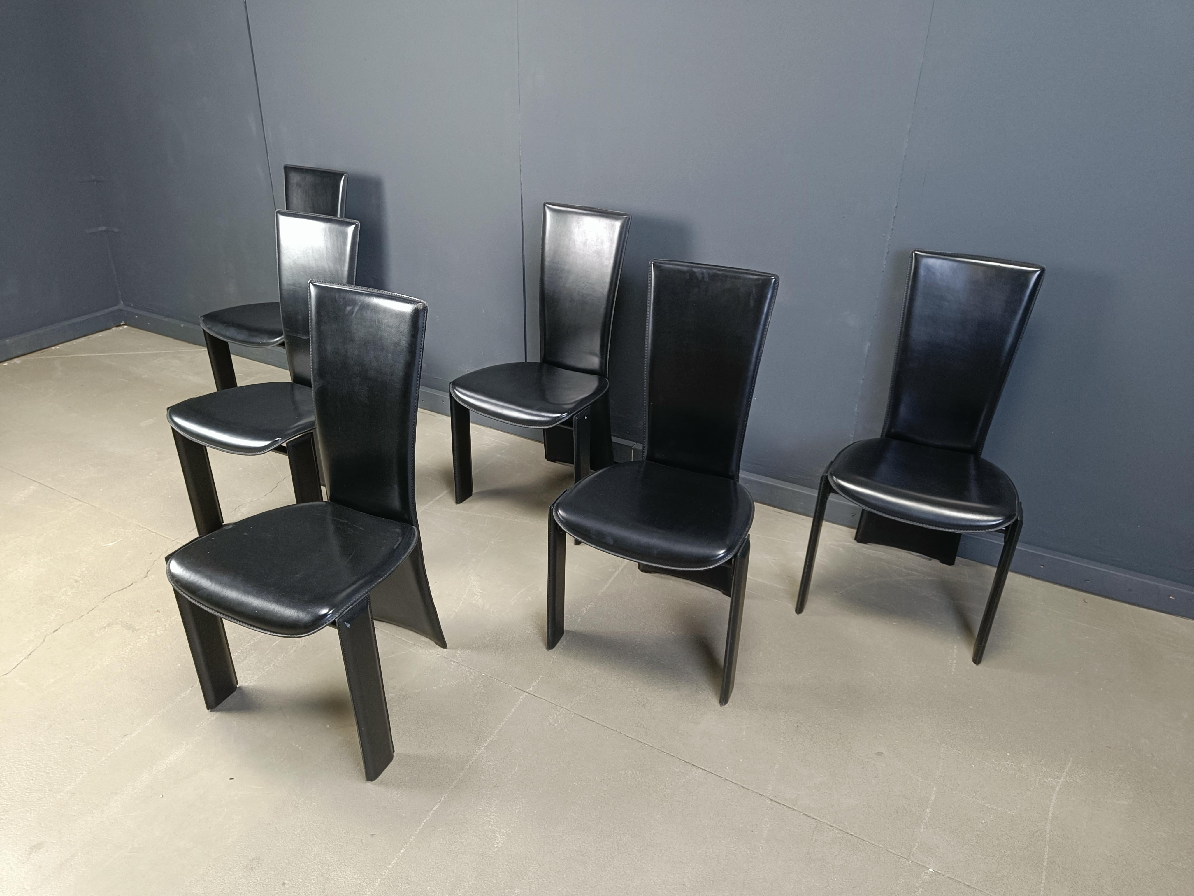 Esszimmerstühle im Vintage-Stil von Pietro costantini, 1980er Jahre, 6er-Set im Angebot 1