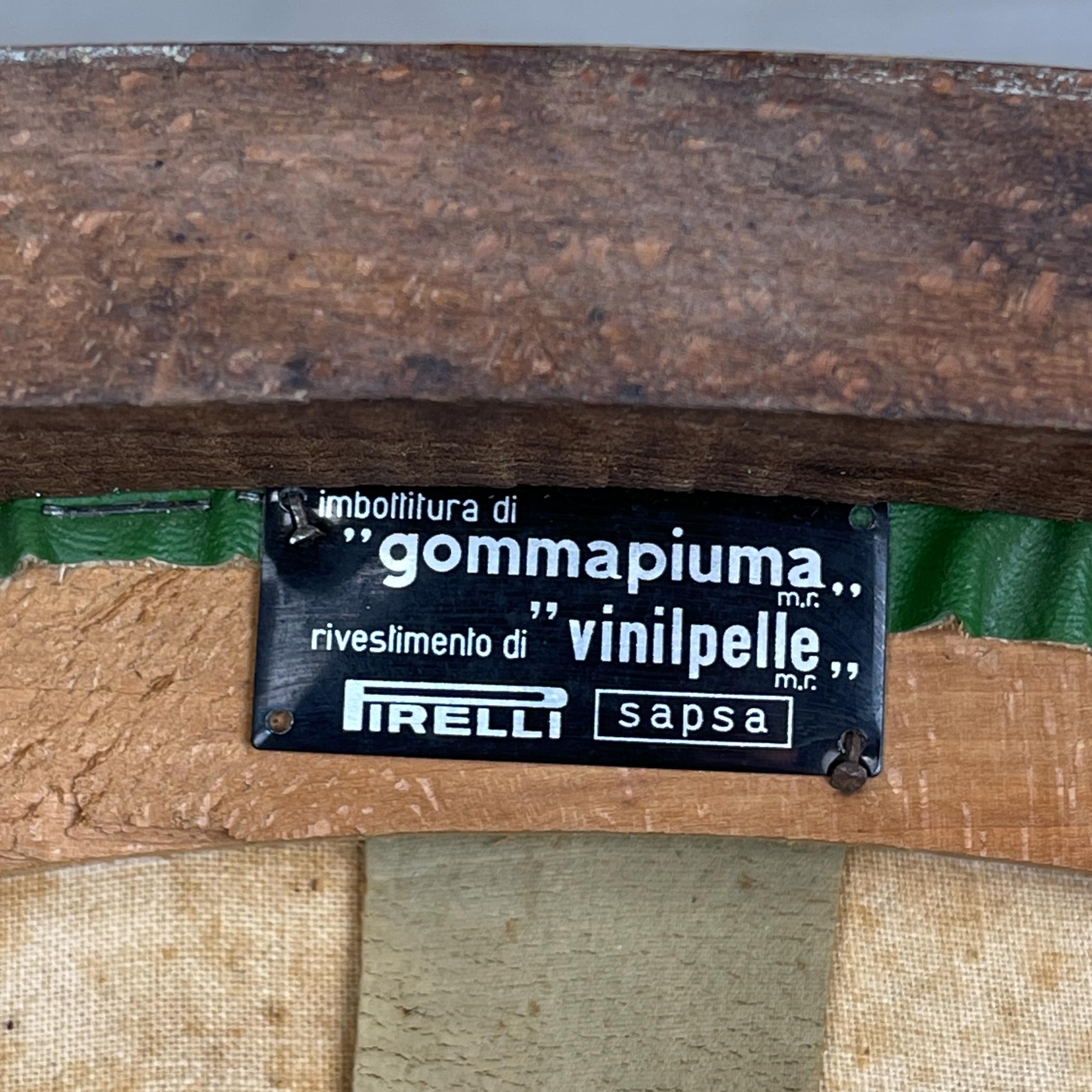 Esszimmerstühle im Vintage-Stil von Pirelli Sapsa, Italien 1950er Jahre, 4er Jahre, Set im Angebot 3