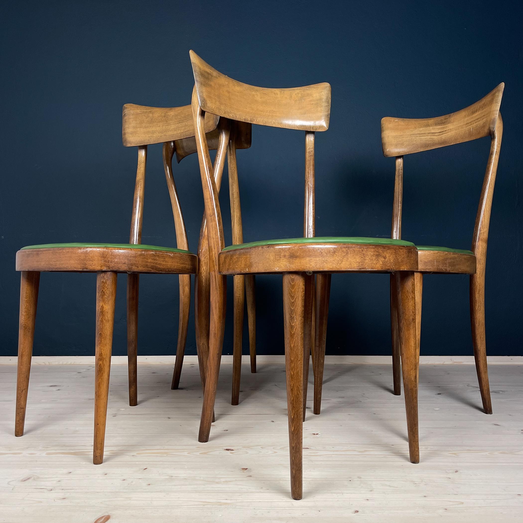 Esszimmerstühle im Vintage-Stil von Pirelli Sapsa, Italien 1950er Jahre, 4er Jahre, Set im Angebot 4