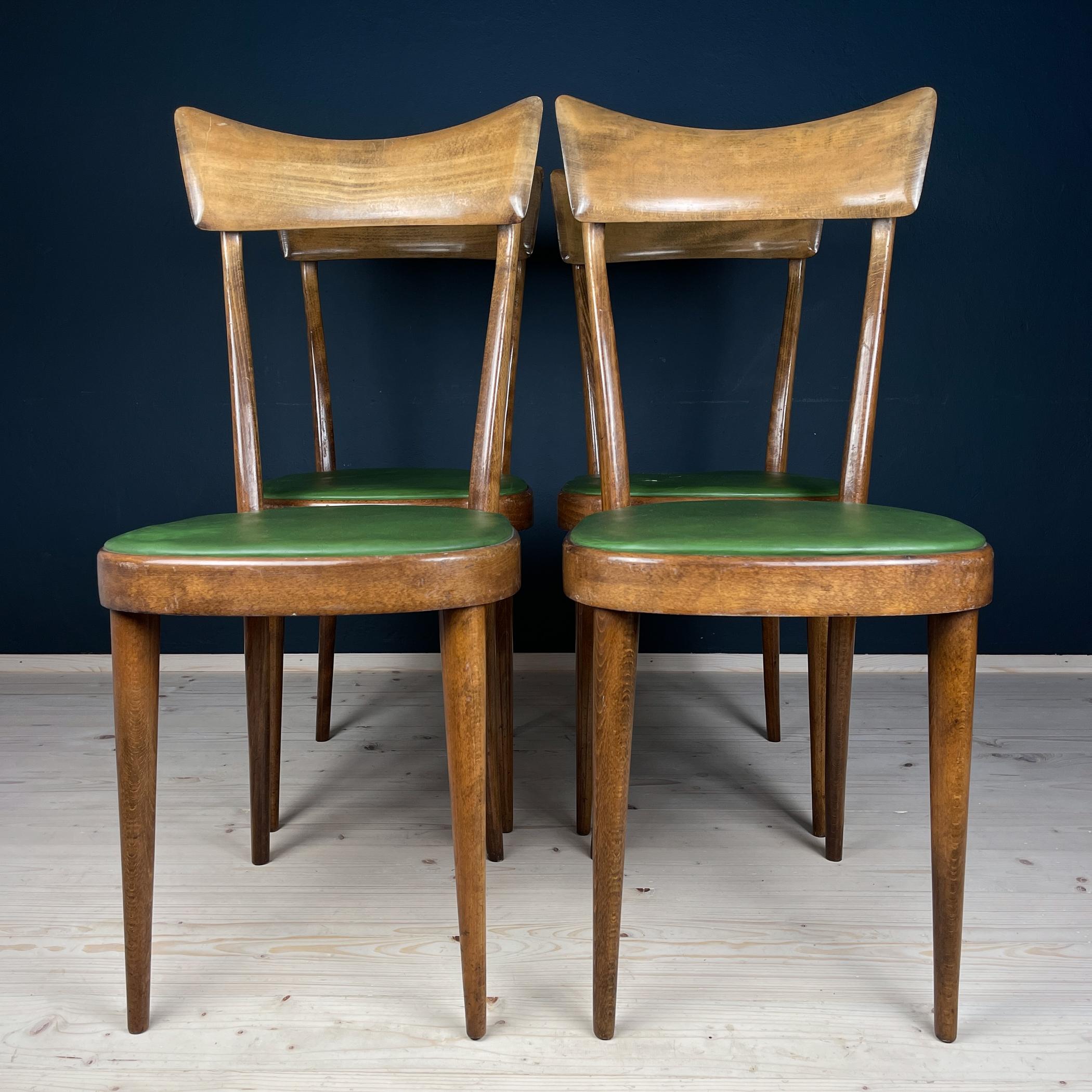 Esszimmerstühle im Vintage-Stil von Pirelli Sapsa, Italien 1950er Jahre, 4er Jahre, Set (Moderne der Mitte des Jahrhunderts) im Angebot