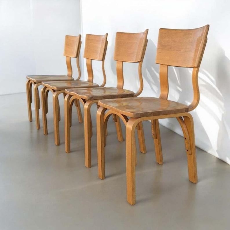 Sedie da pranzo vintage di Thonet, sedile a sella di faggio in vendita 3
