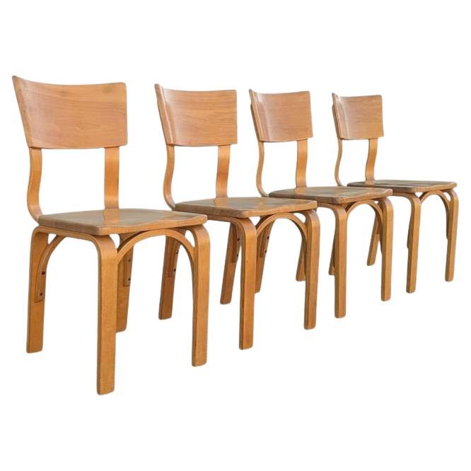 Esszimmerstühle im Vintage-Stil von Thonet, Sitz aus Buche und Sattel