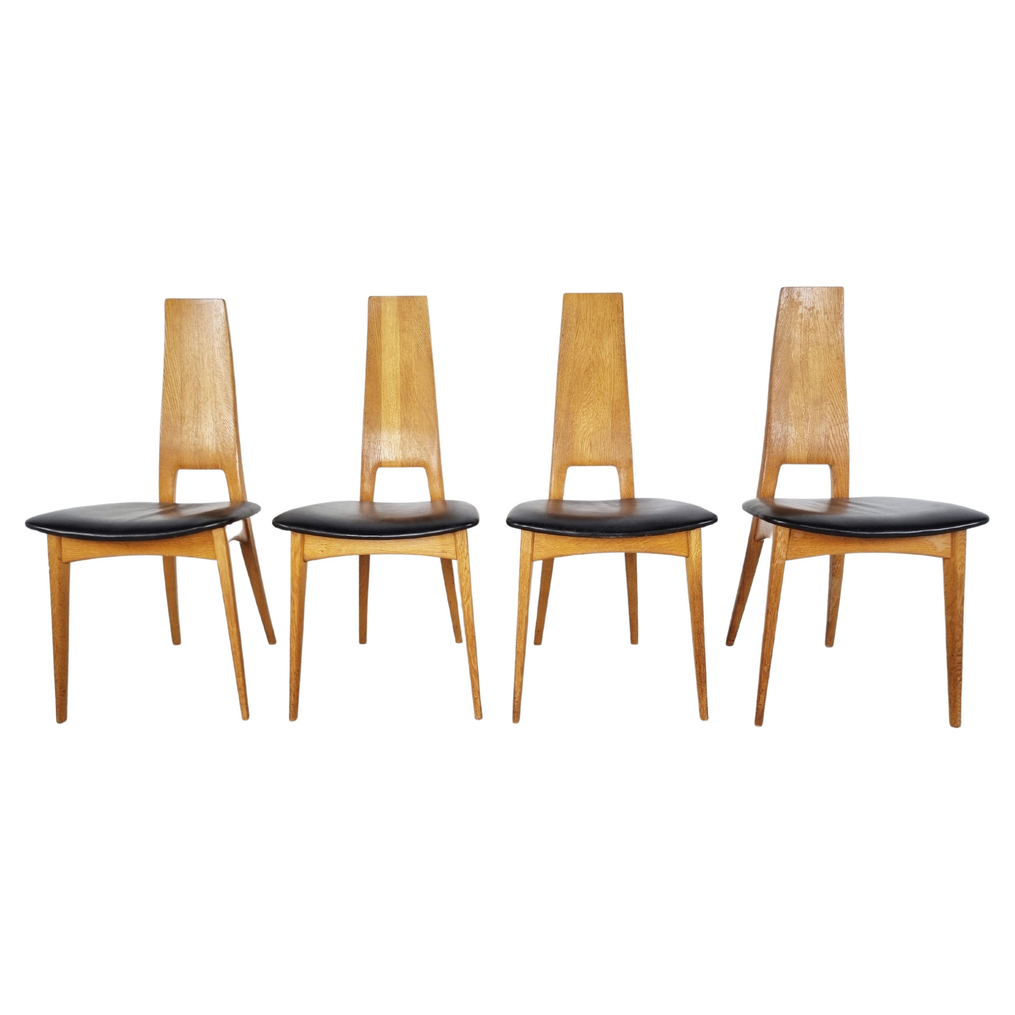 Vintage Dining Chairs by Van Den Berghe Pauvers, 1970s