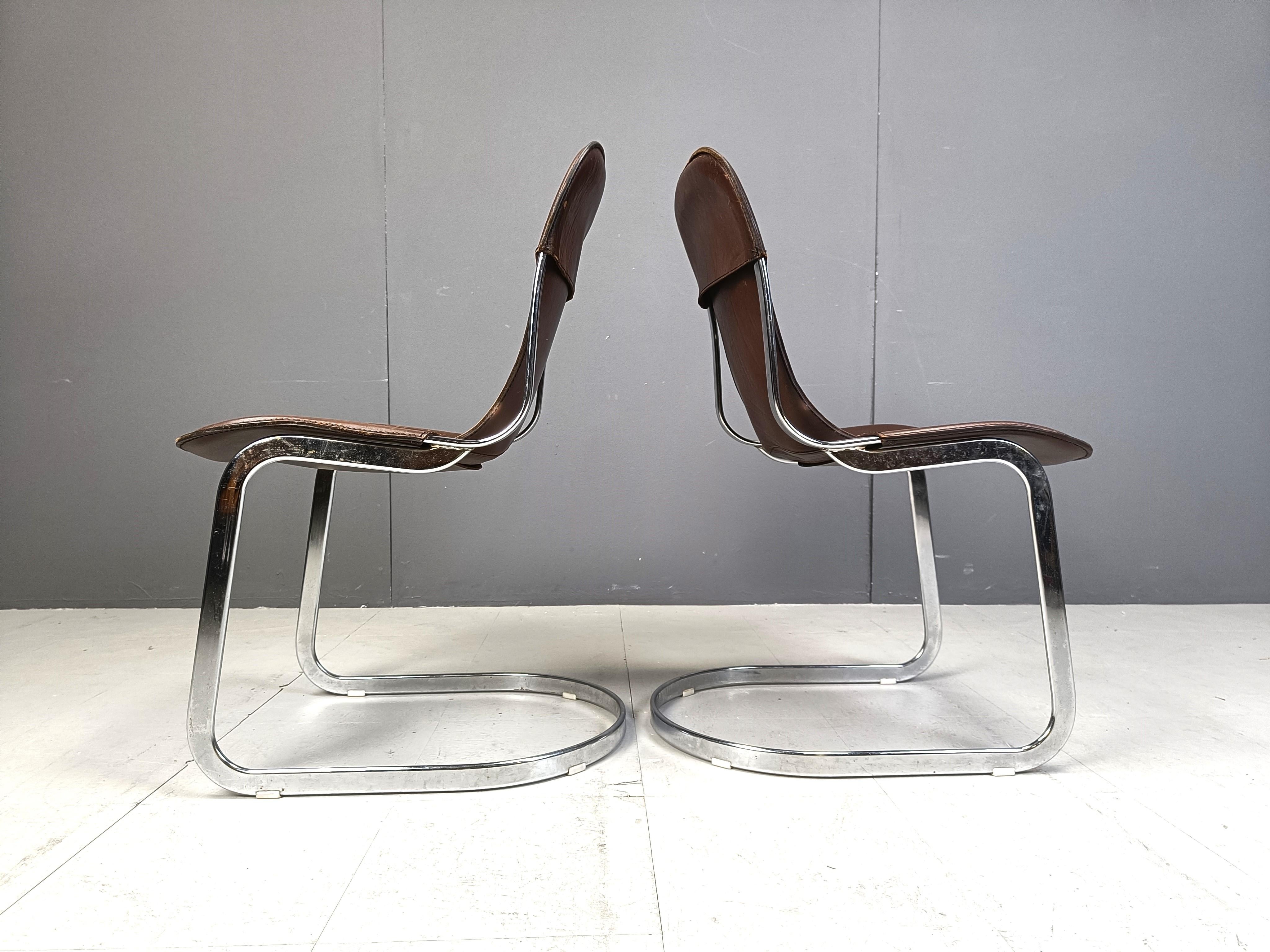 Vintage dining chairs by Willy Rizzo for cidue set of 4, 1970s 4