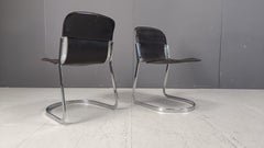Vintage dining chairs by Willy Rizzo for cidue set of 4, 1970s