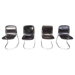 Chaises de salle à manger vintage par Willy Rizzo pour cidue, ensemble de 4 pièces, 1970