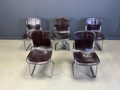 Juego de 5 sillas de comedor vintage de Willy Rizzo para cidue, años 70