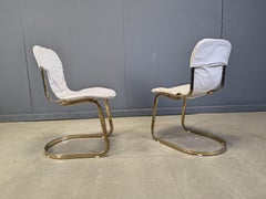Vintage dining chairs by Willy Rizzo for cidue set of 5, 1970s