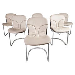 Vintage Dining Chairs by Willy Rizzo for Cidue Set of 6, 1970s