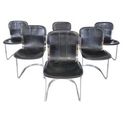 Vintage Dining Chairs by Willy Rizzo for Cidue Set of 6, 1970s