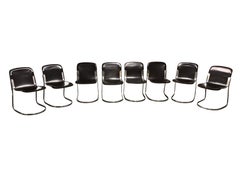 Vintage Dining Chairs by Willy Rizzo for Cidue Set of 8, 1970s