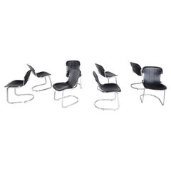 Vintage Dining Chairs by Willy Rizzo for Cidue Set of 8, 1970s