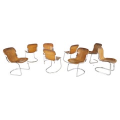 Vintage Dining Chairs by Willy Rizzo for Cidue Set of 8, 1970s