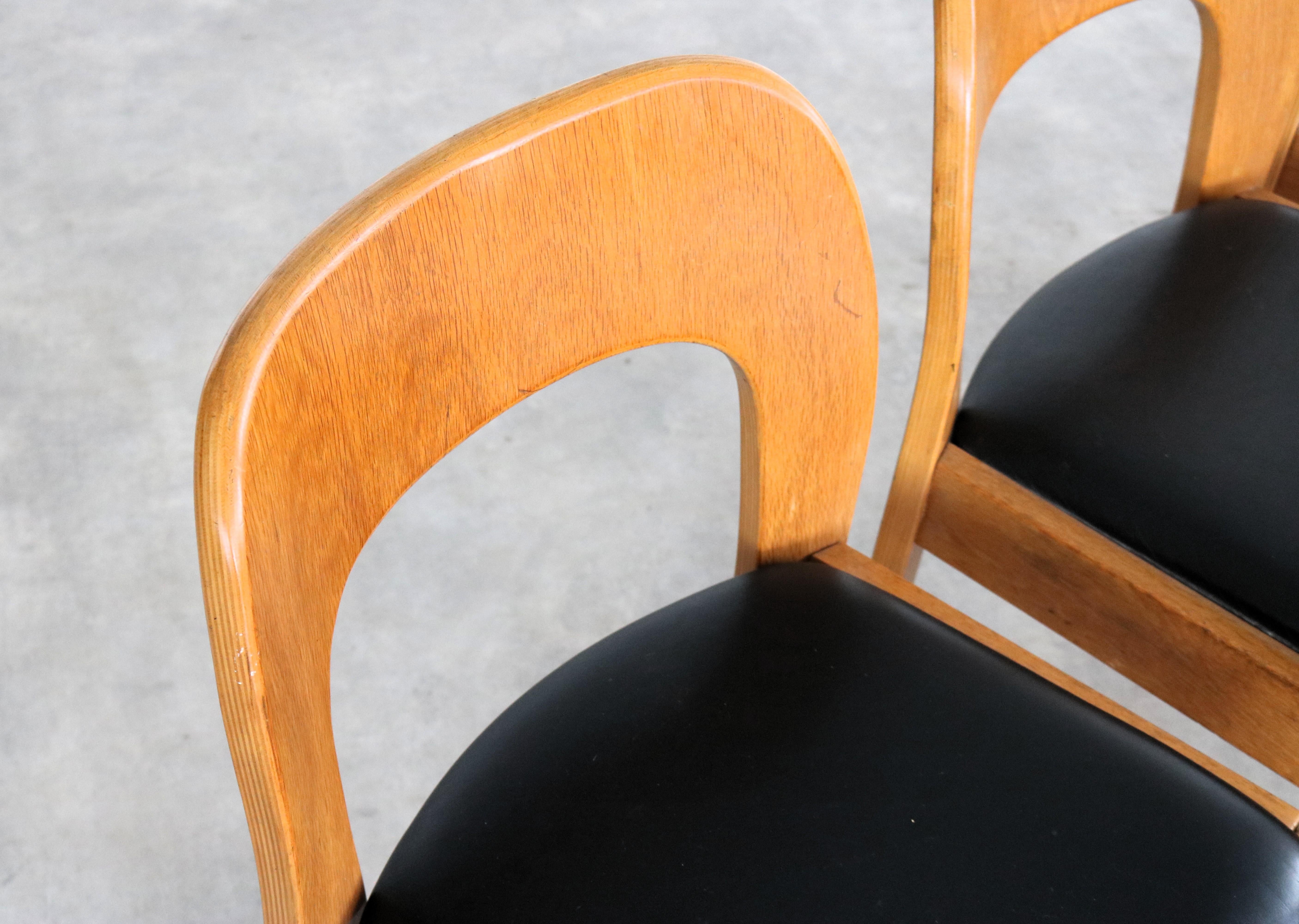 Pelle Sedie da pranzo vintage  sedie  1960s  Oak in vendita